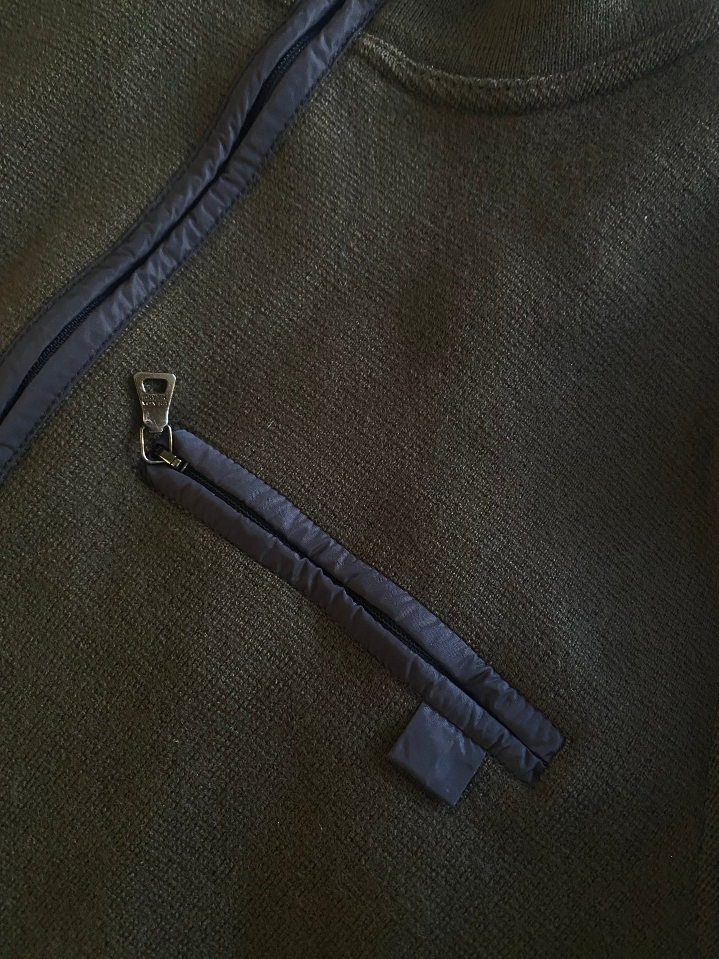 Vintage Prada Dark Green Wool Quarter Zip Jumper - anbracaminte