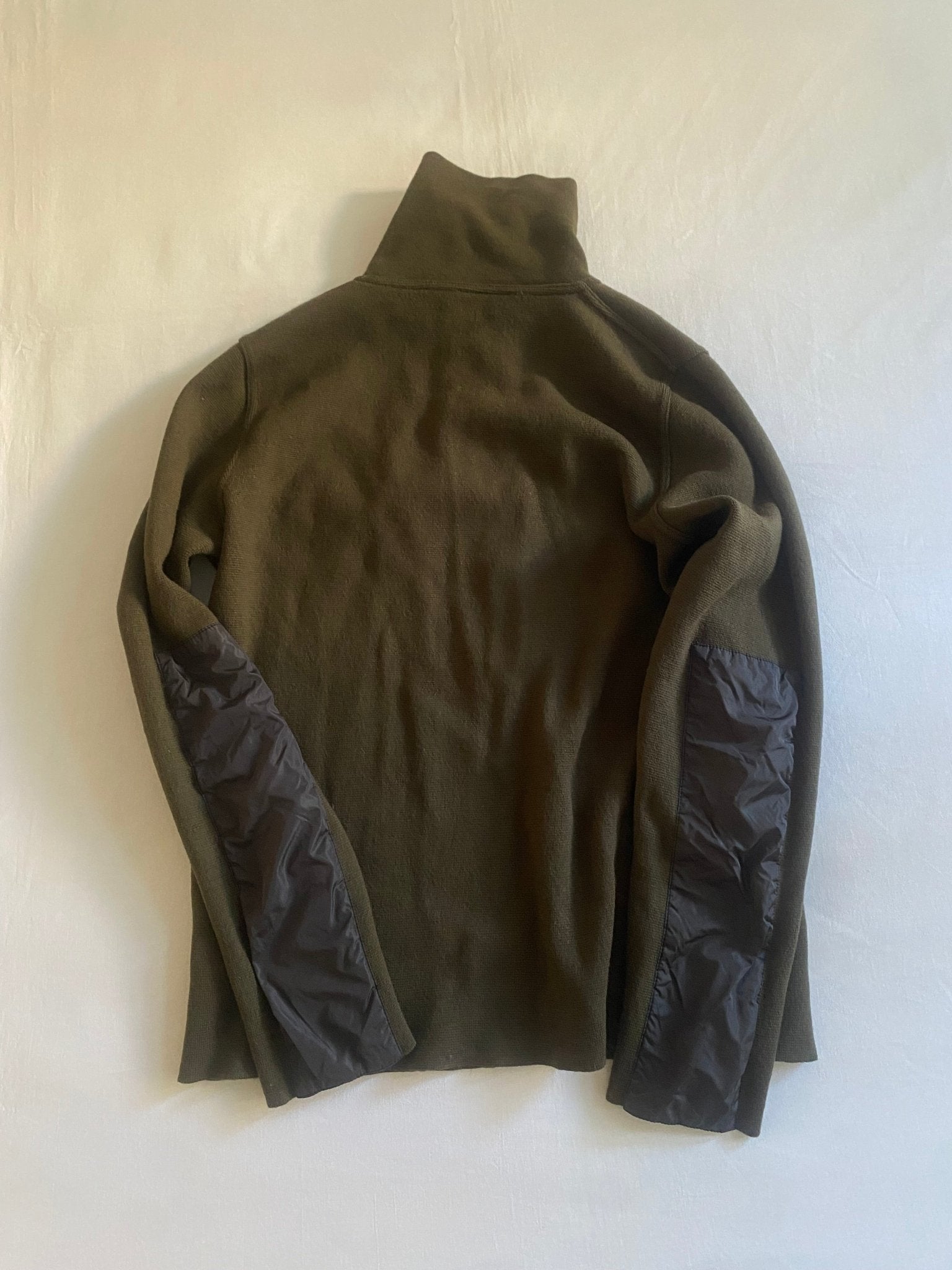Vintage Prada Dark Green Wool Quarter Zip Jumper - anbracaminte