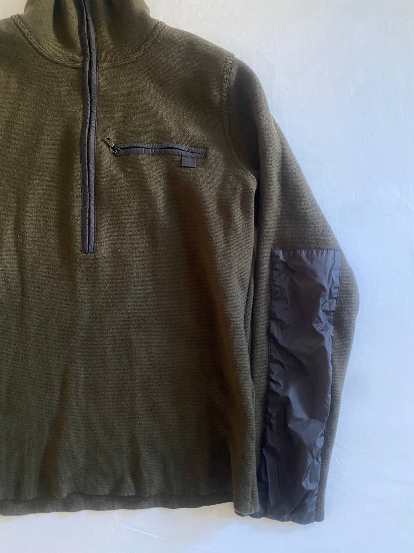 Vintage Prada Dark Green Wool Quarter Zip Jumper - anbracaminte