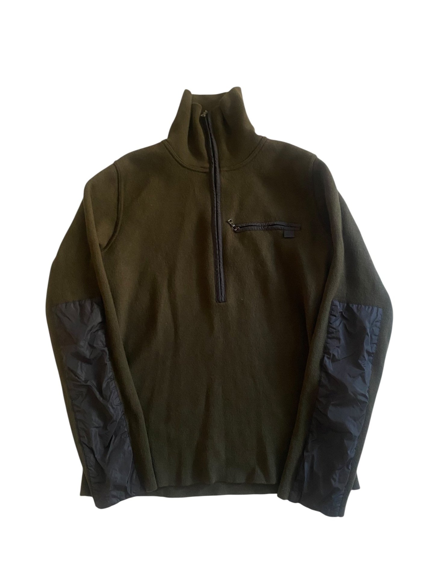Vintage Prada Dark Green Wool Quarter Zip Jumper - anbracaminte