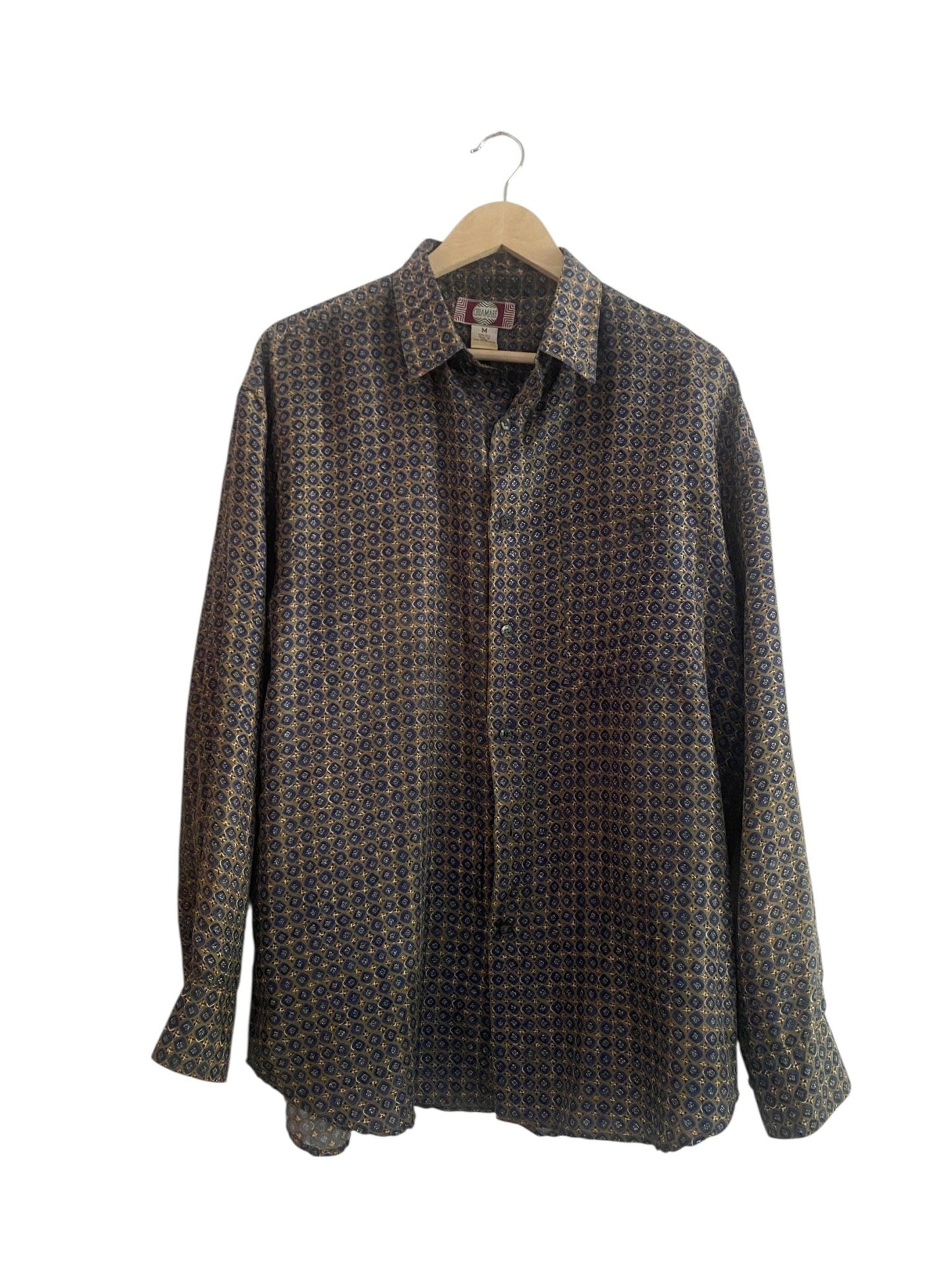 👔 Vintage Printed Silk Shirt – 100% Silk - anbracaminte