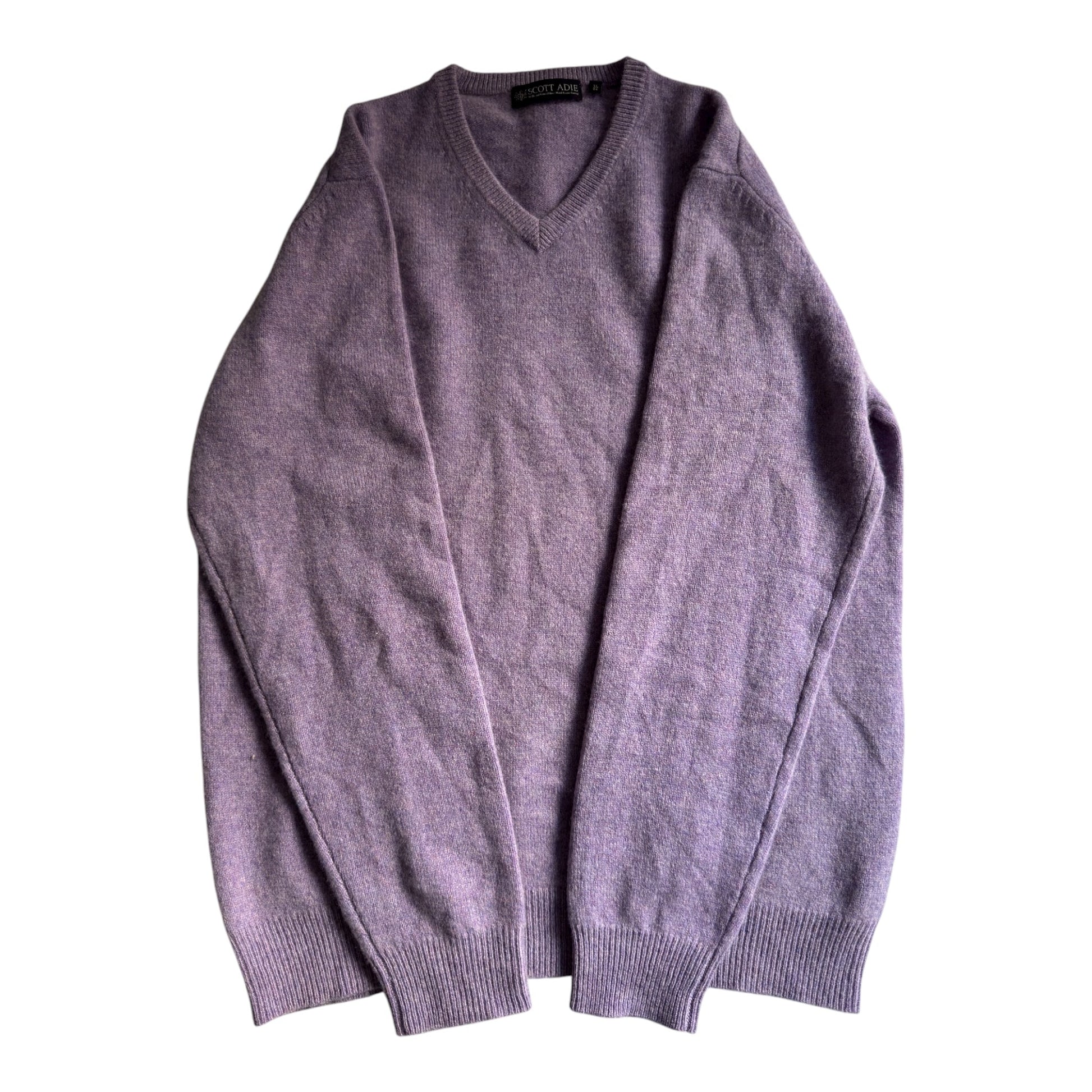 🪁 Vintage V - Neck Light Purple Wool Jumper – Men’s XL - anbracaminte