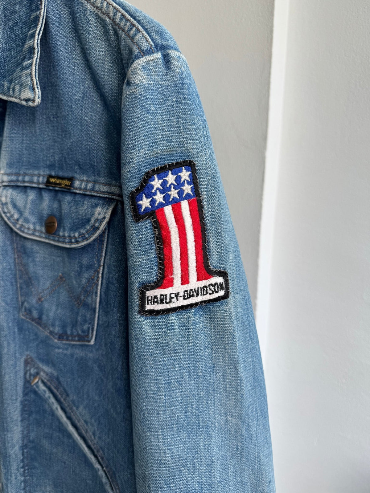 🤠 Vintage Wrangler Geacă Denim Anii '70 – S/M Bărbați - anbracaminte