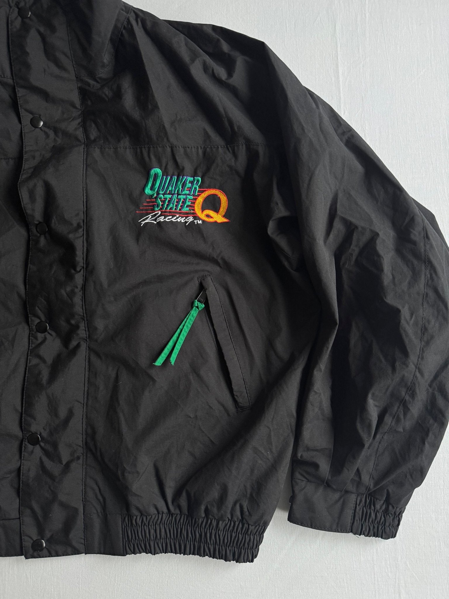🏁 Windbreaker Vintage Quaker State Racing Negru – XL - anbracaminte