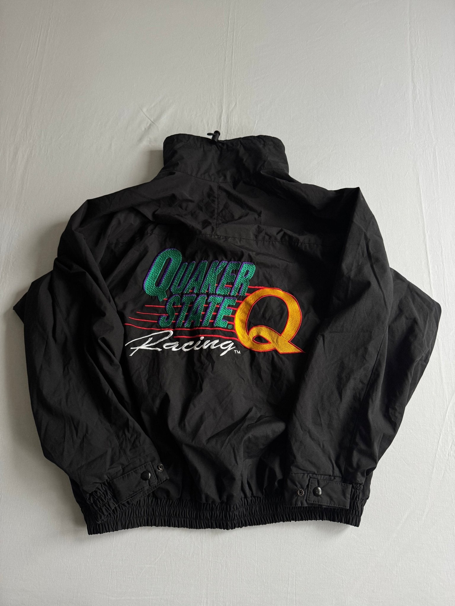 🏁 Windbreaker Vintage Quaker State Racing Negru – XL - anbracaminte