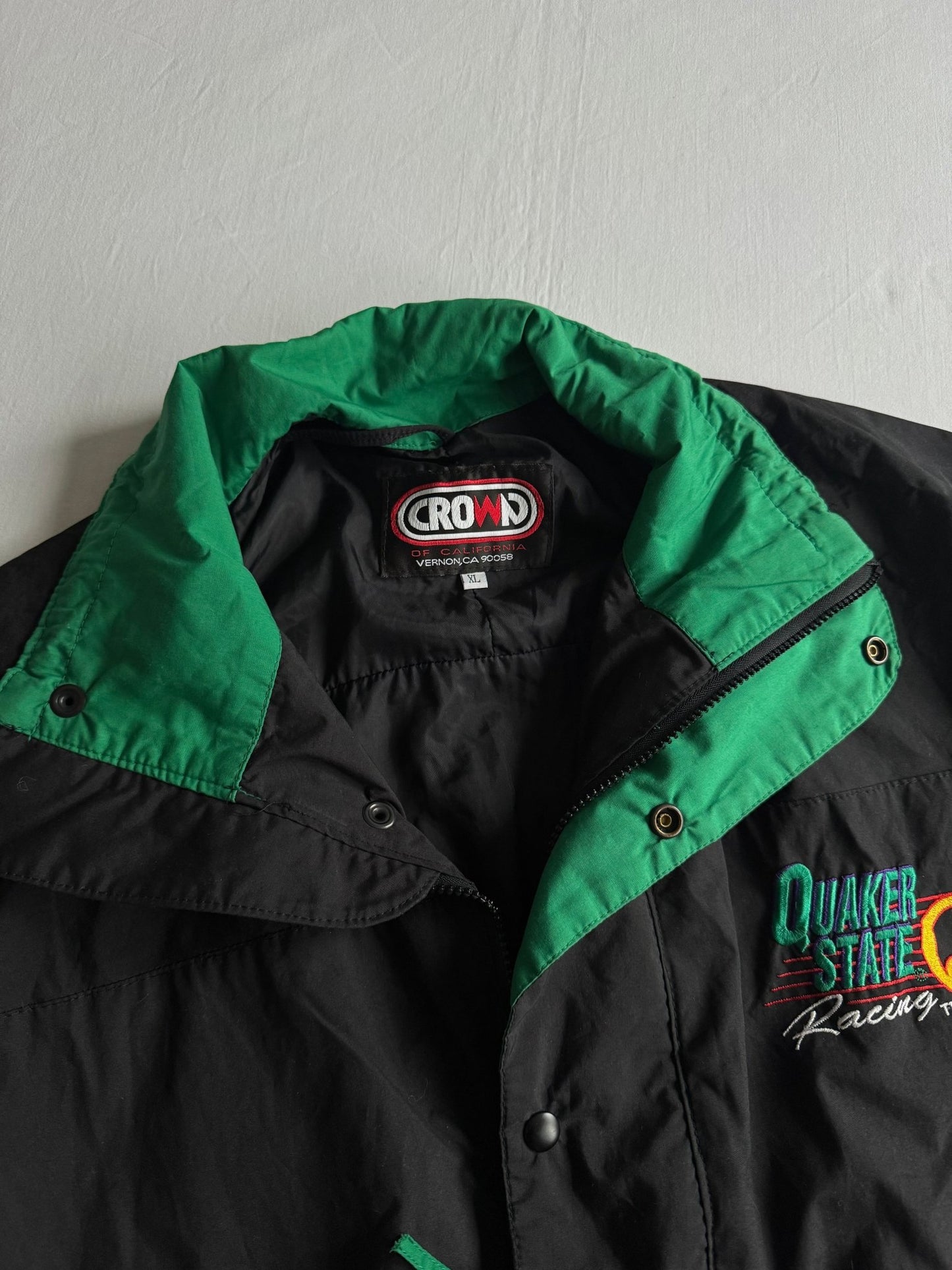 🏁 Windbreaker Vintage Quaker State Racing Negru – XL - anbracaminte