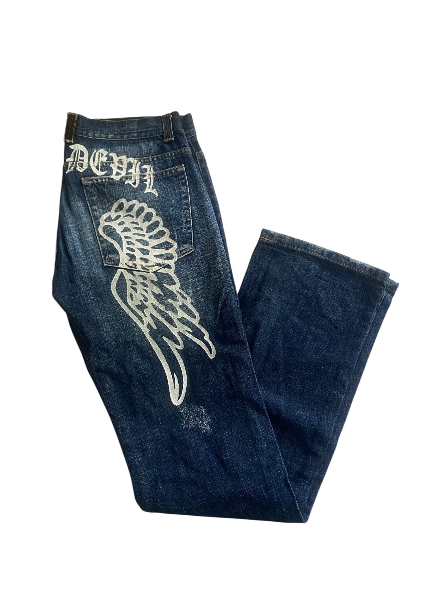 👖 Y2K Angel Devil Jeans - anbracaminte