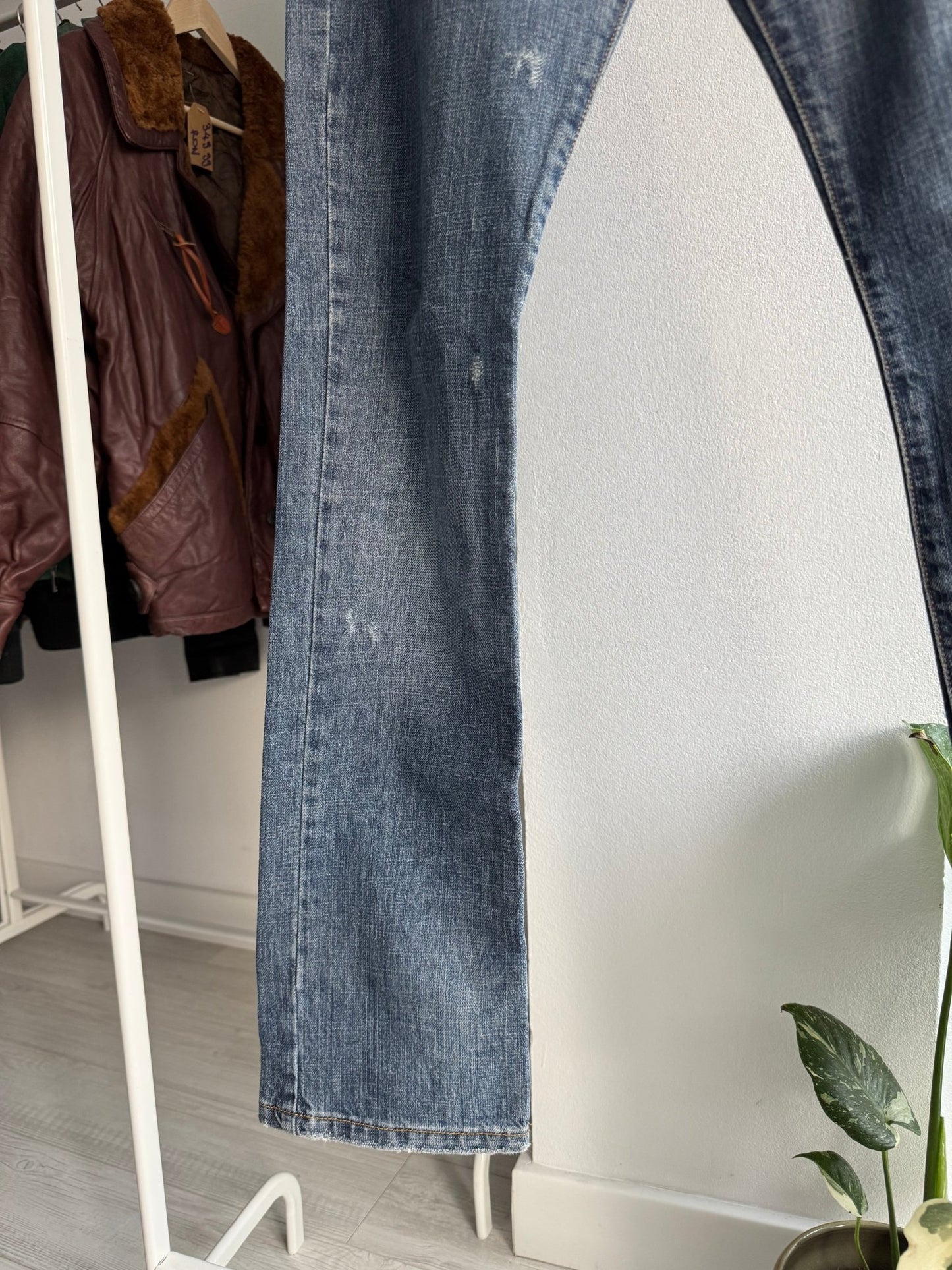 👖 Y2K Angel Devil Printed Jeans – W31 – Made in Italy - anbracaminte