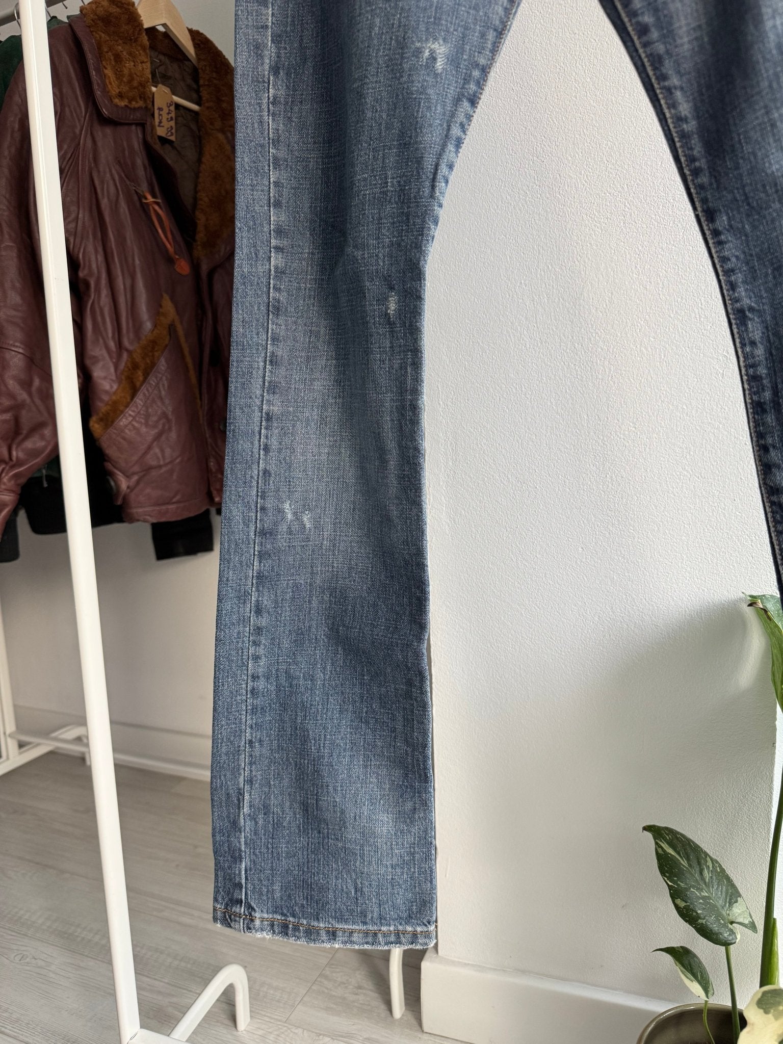 👖 Y2K Angel Devil Printed Jeans – W31 – Made in Italy - anbracaminte