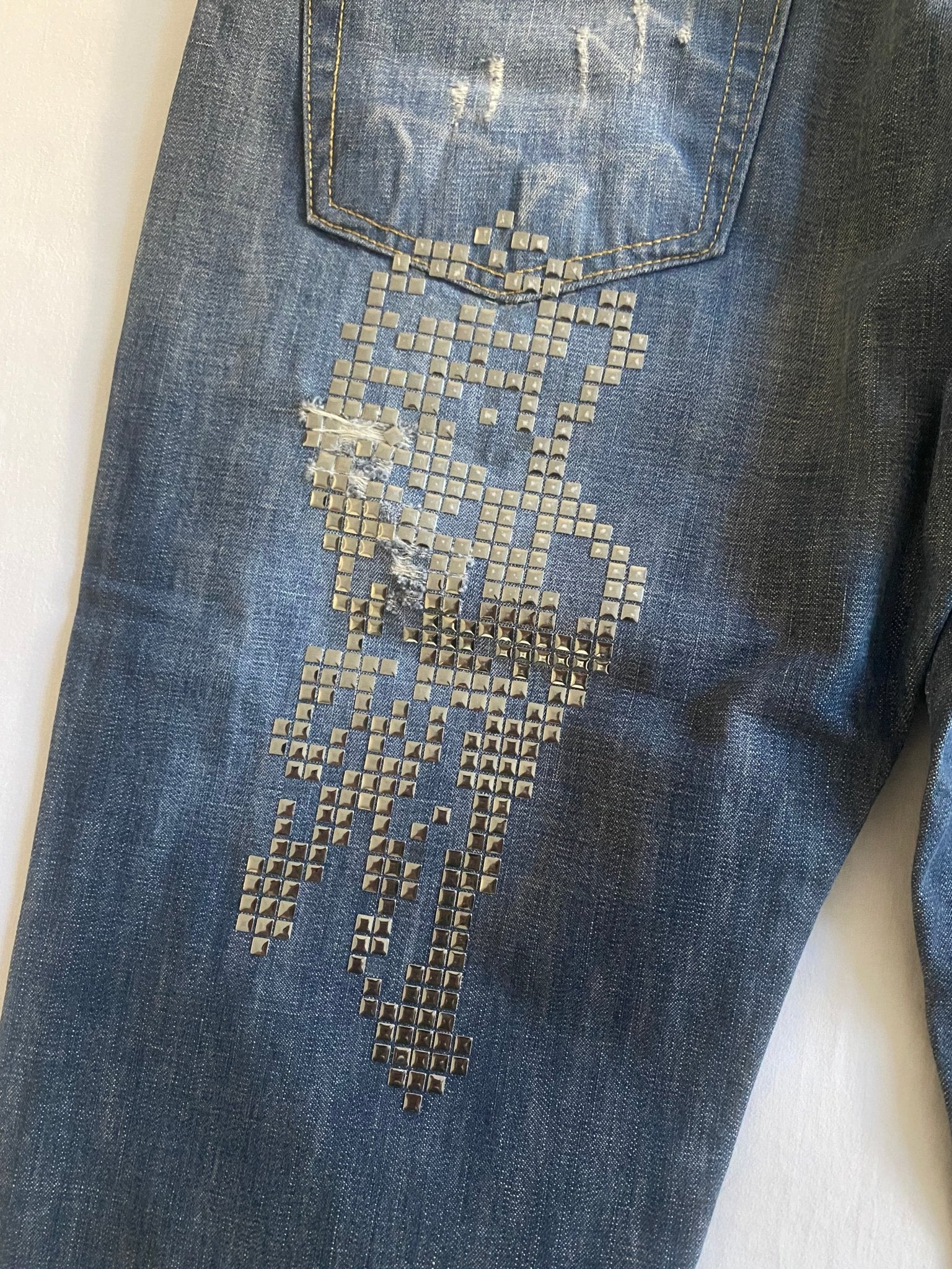 Y2K Angel Devil Studded Printed Jeans - anbracaminte