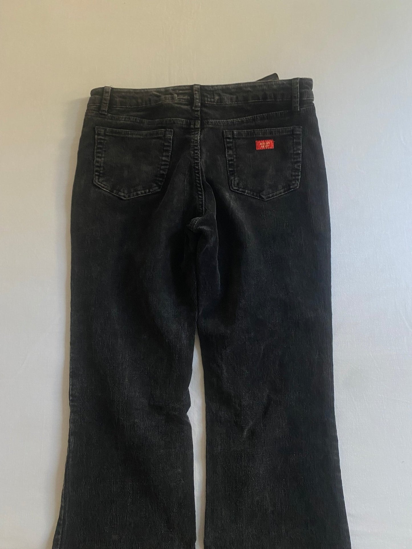 Y2K Black Corduroy Flared Trousers - anbracaminte