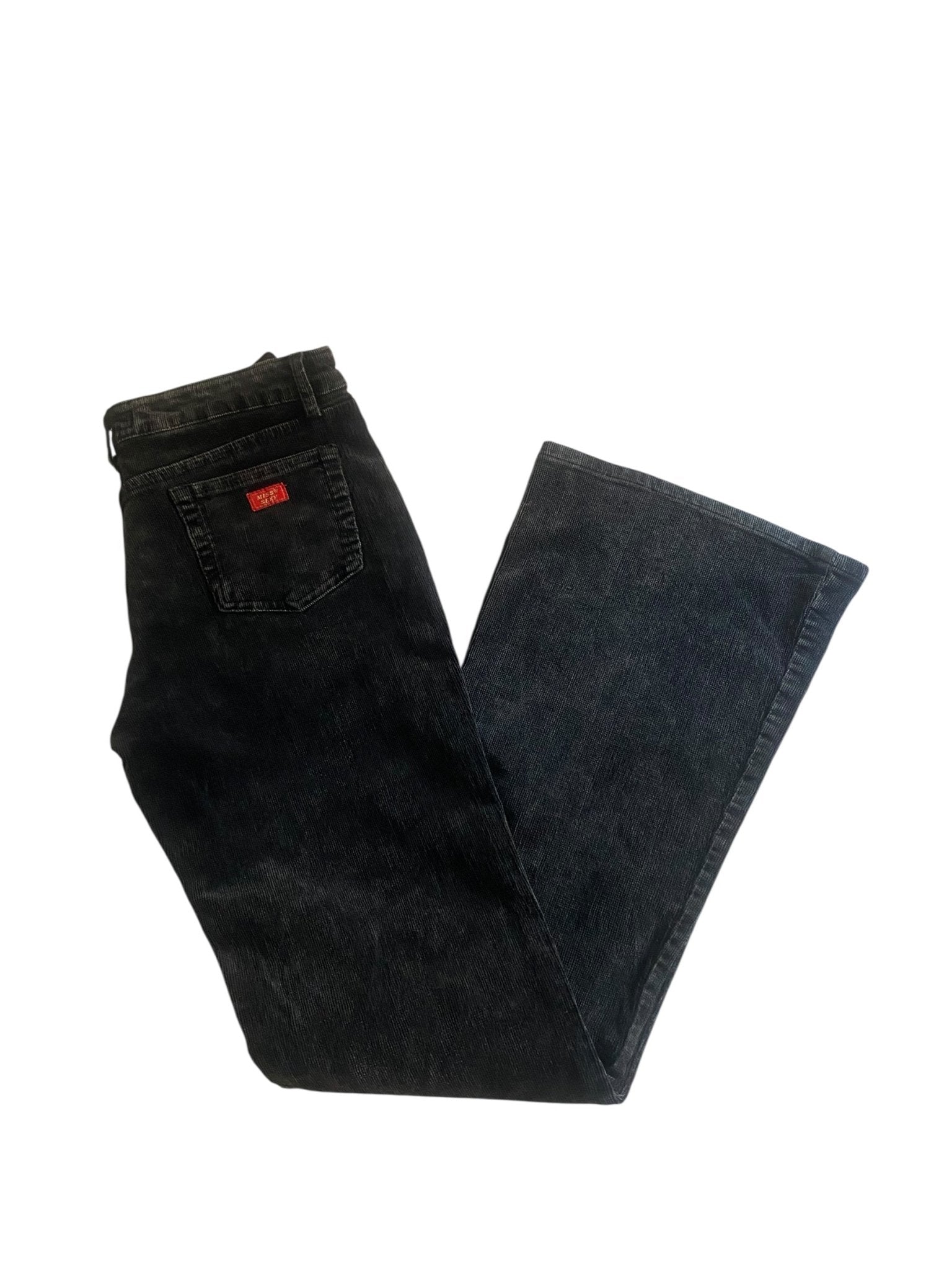 Y2K Black Corduroy Flared Trousers - anbracaminte