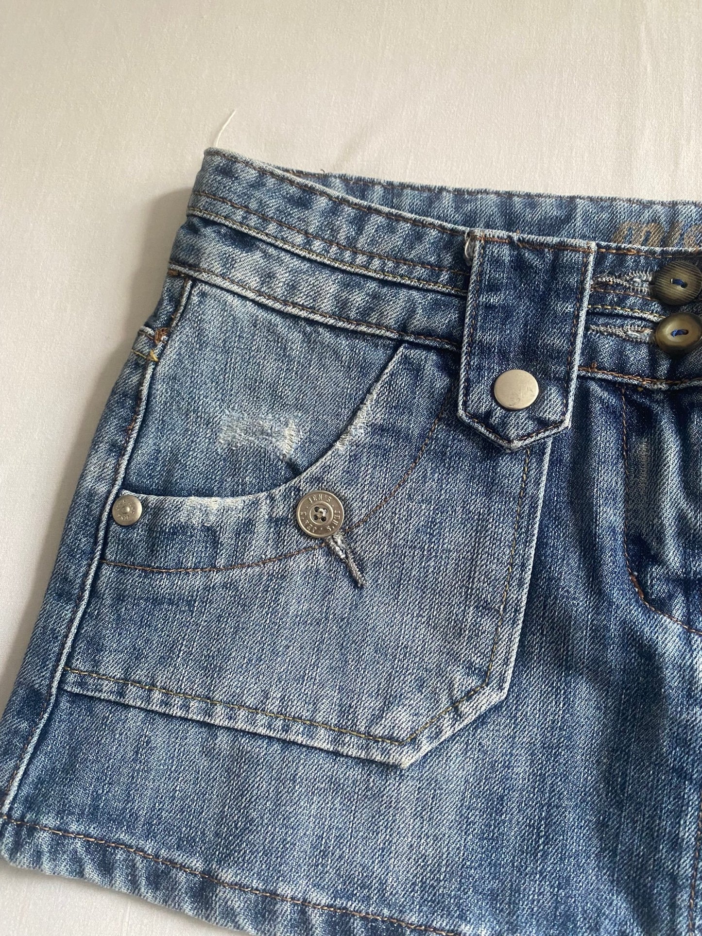 Y2K Denim Mini Skirt - anbracaminte