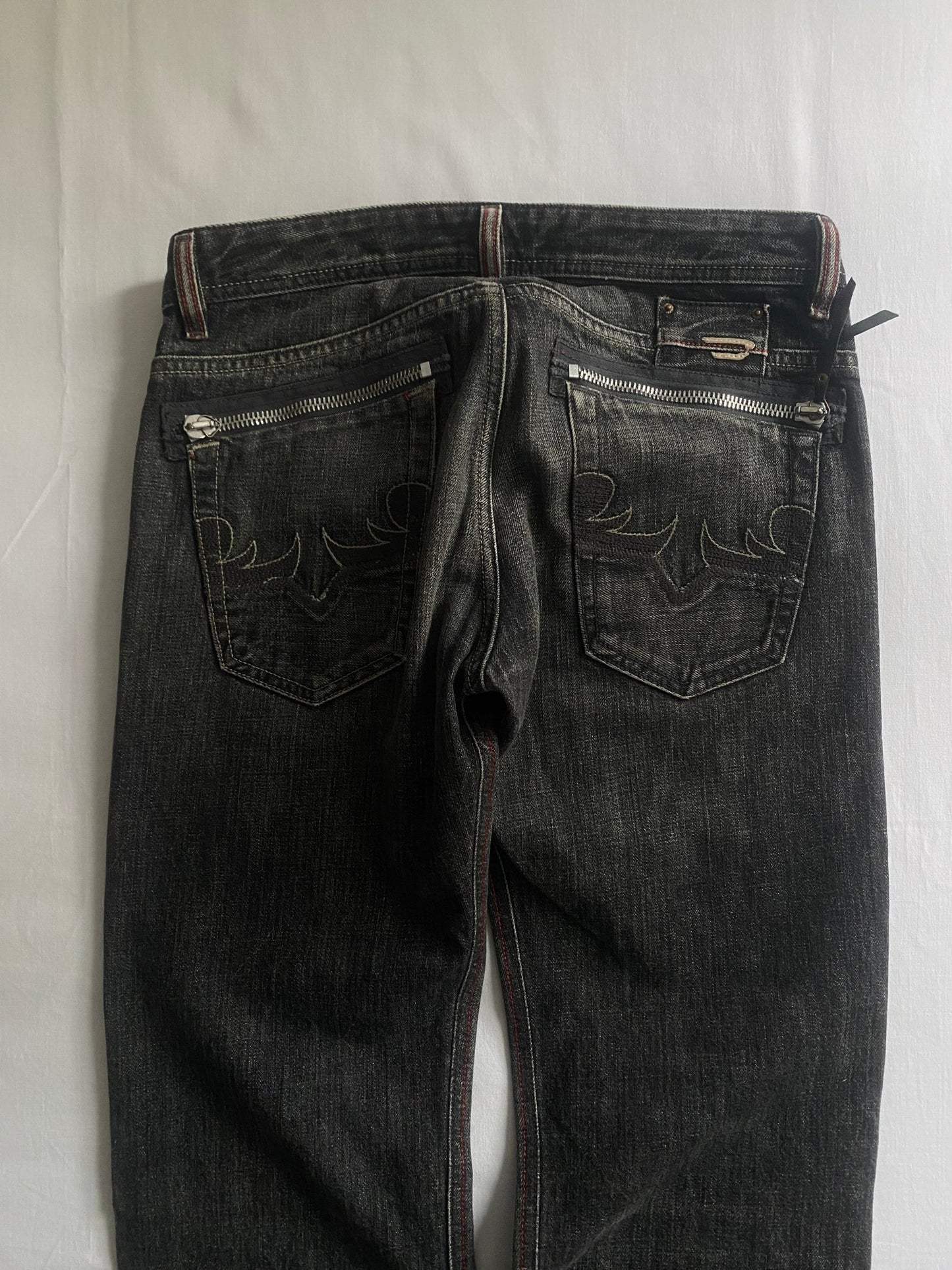 🖤 Y2K Diesel Black Baggy Jeans - anbracaminte