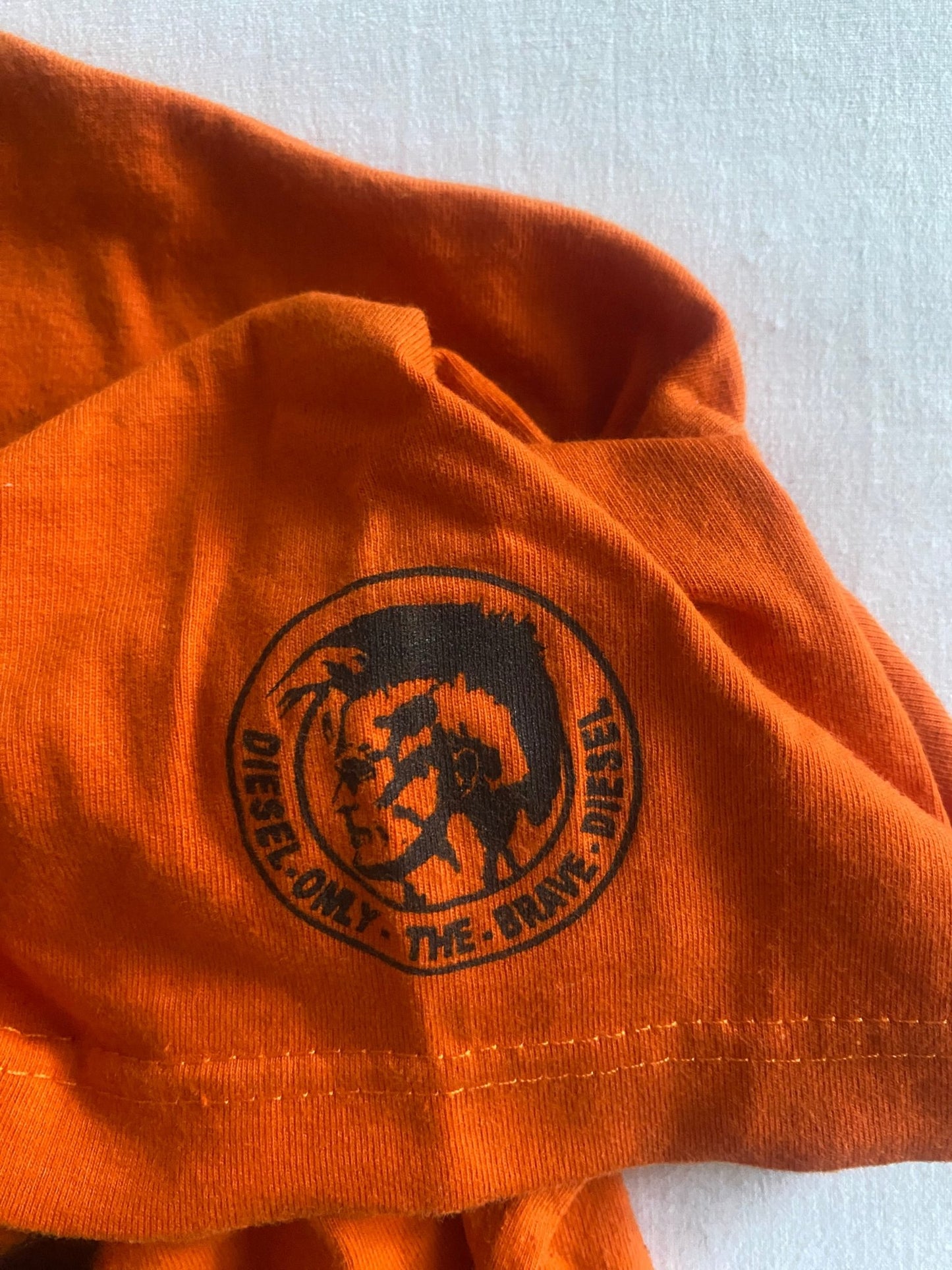 Y2K Diesel Orange Printed Tee - anbracaminte