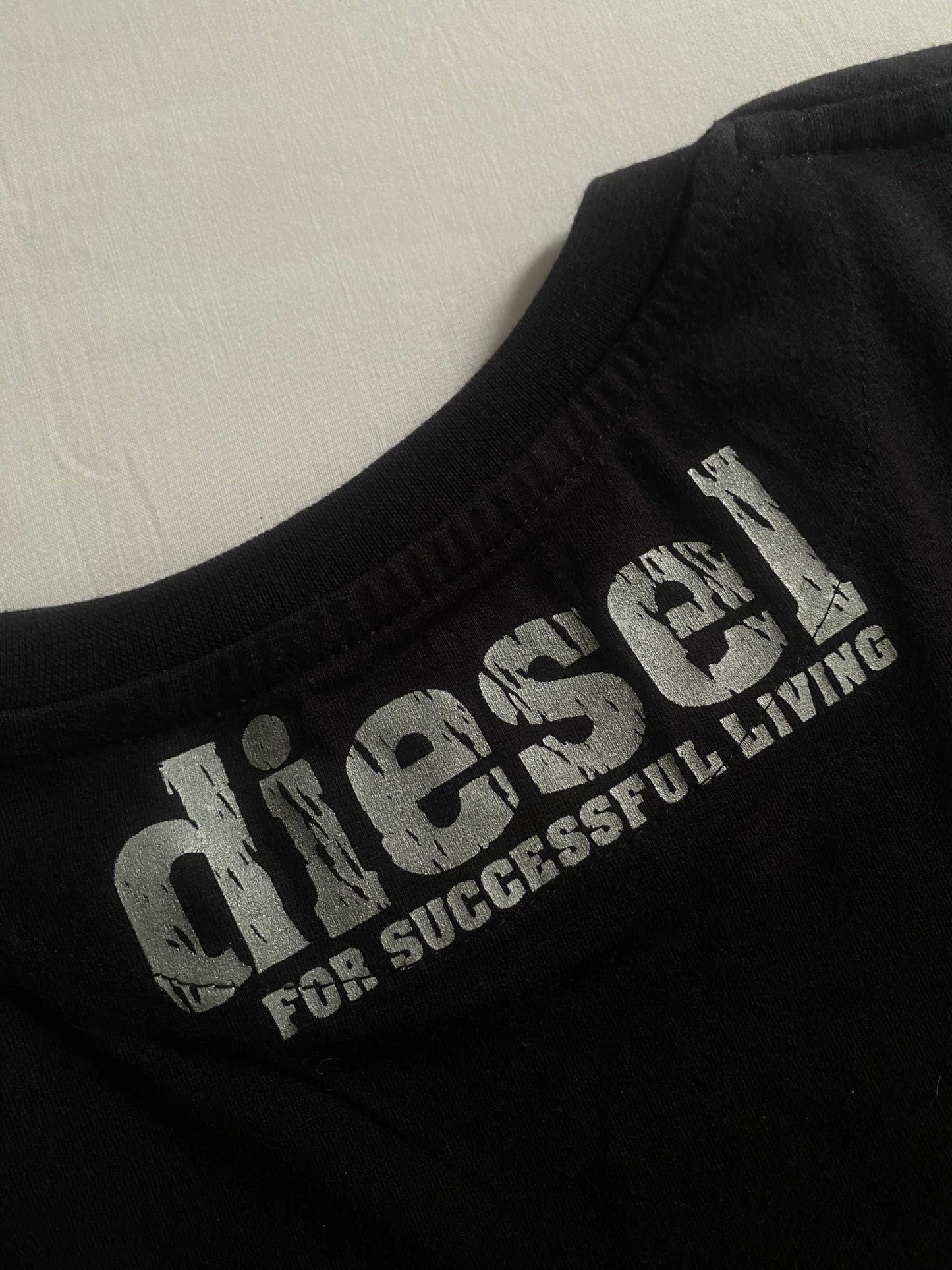 🖤 Y2K Diesel Printed Black Tee - anbracaminte