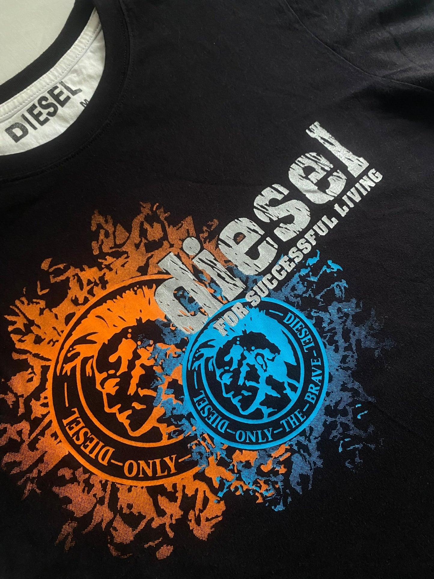 🖤 Y2K Diesel Printed Black Tee - anbracaminte