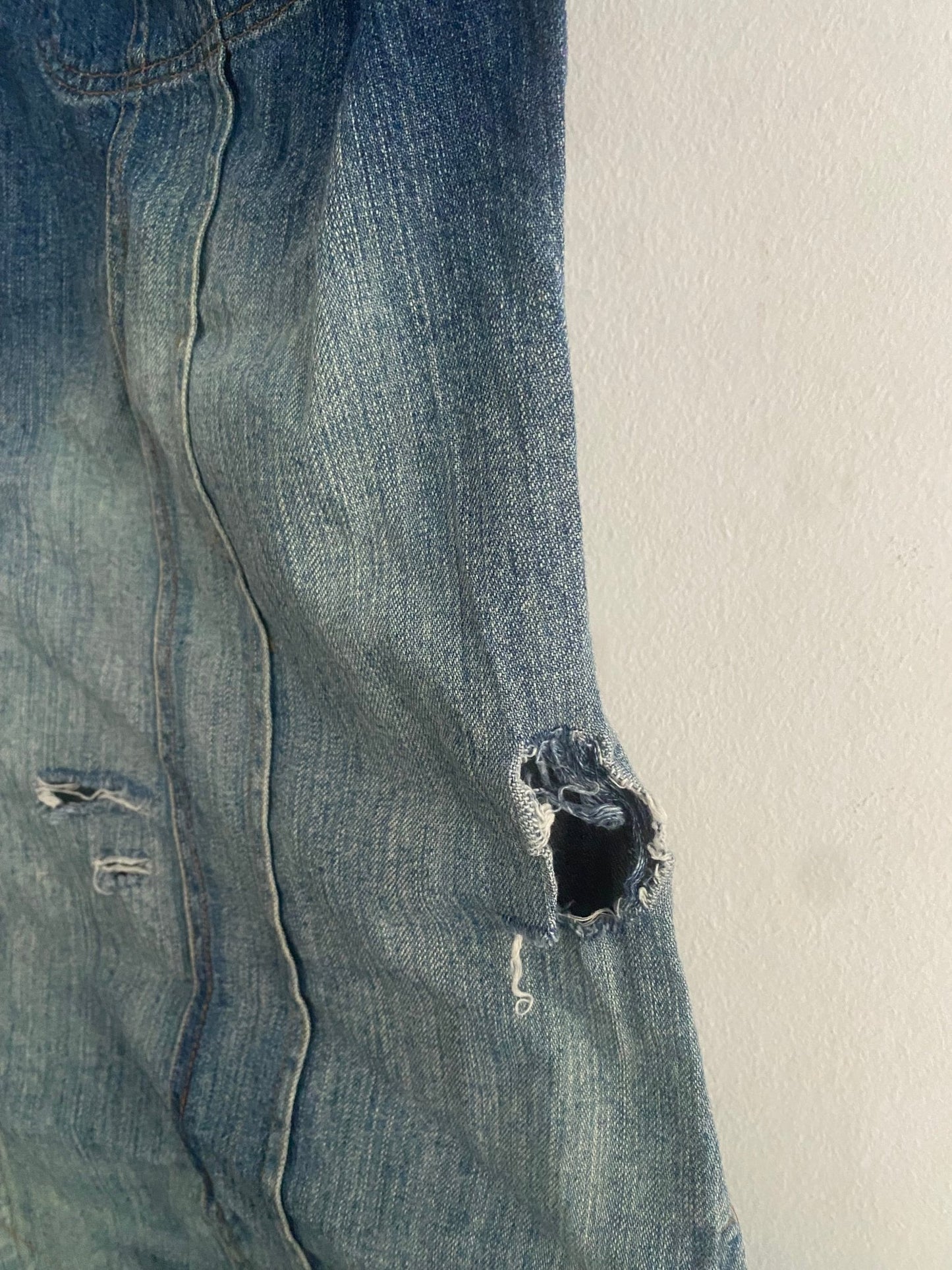 Y2K Dolce & Gabbana Distressed Denim Rave Shirt - anbracaminte