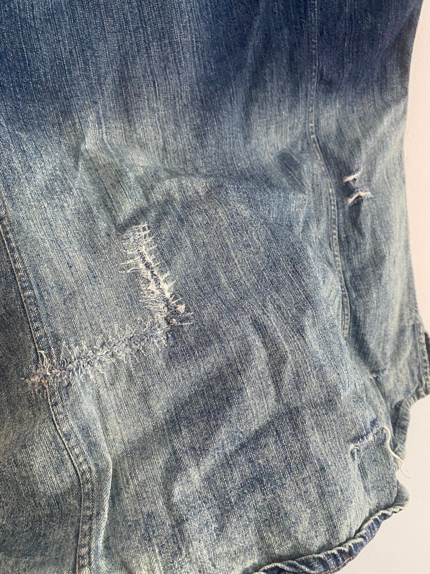 Y2K Dolce & Gabbana Distressed Denim Rave Shirt - anbracaminte
