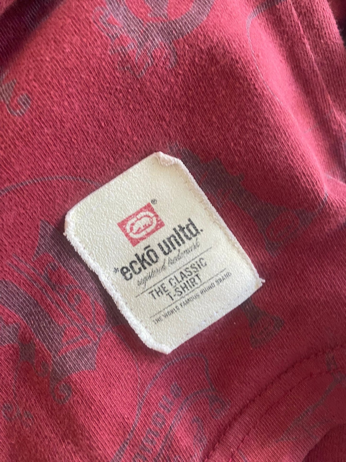 Y2K Ecko Unltd Burgundy Printed Tee - anbracaminte