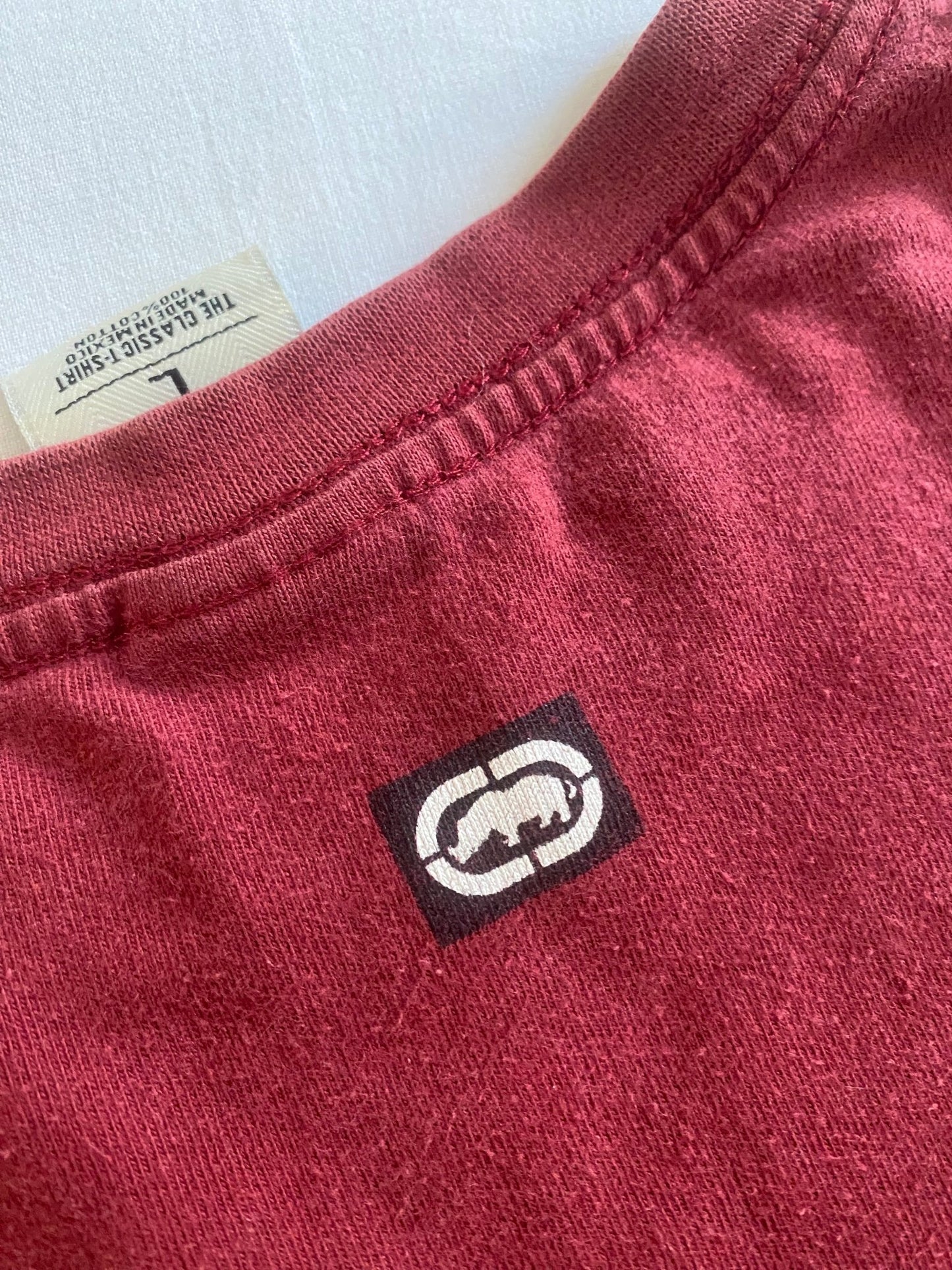 Y2K Ecko Unltd Burgundy Printed Tee - anbracaminte