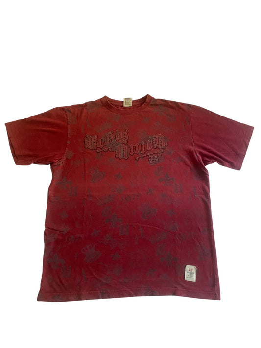 Y2K Ecko Unltd Burgundy Printed Tee - anbracaminte