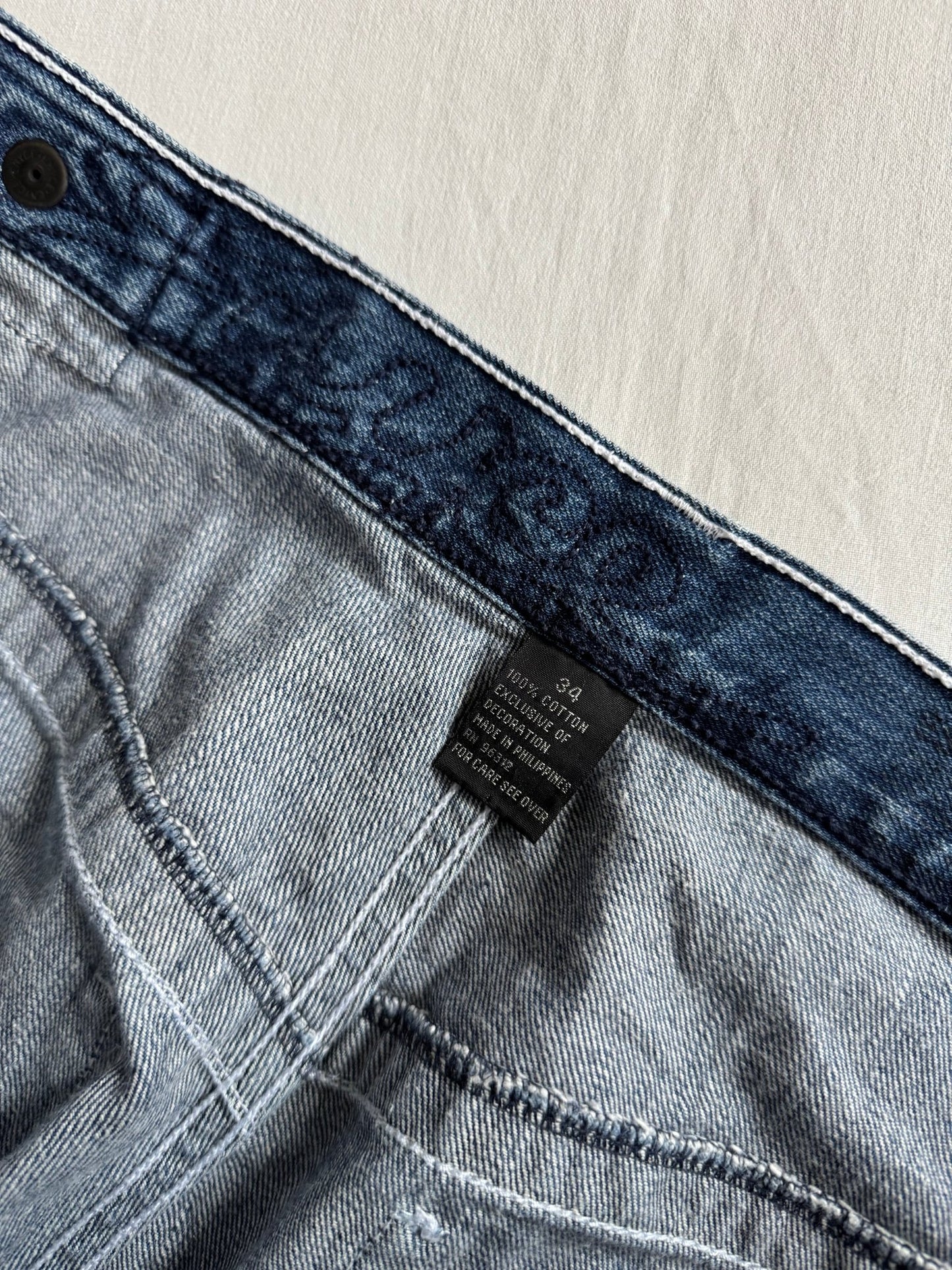 👖 Y2K Enyce Light Wash Baggy Jeans – Embroidered Back Pocket (Size US 34) - anbracaminte