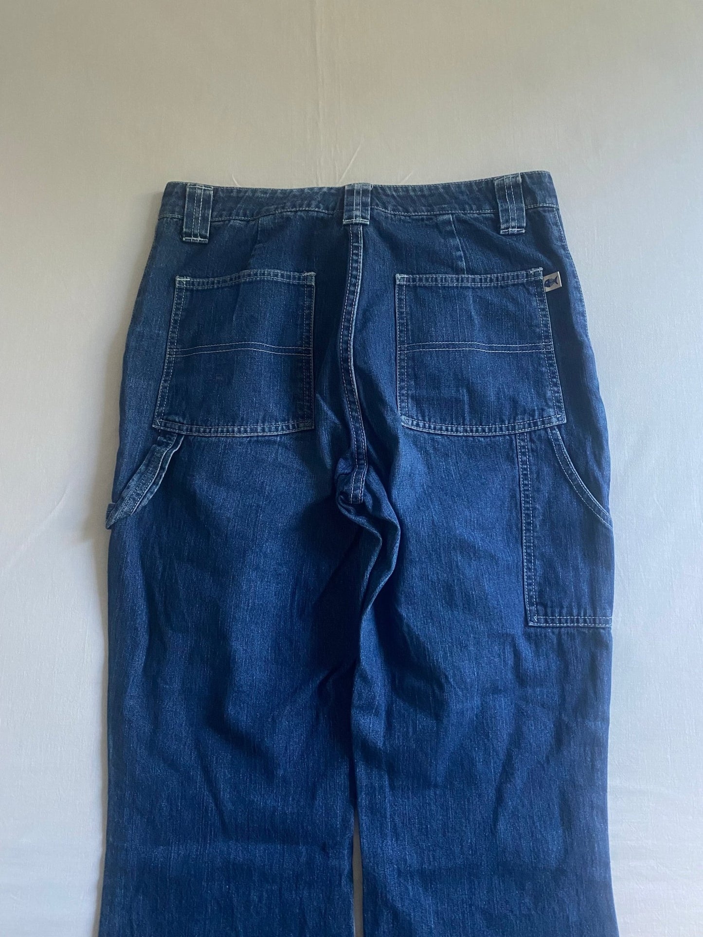 Y2K Fishbone Flared Carpenter Jeans - anbracaminte