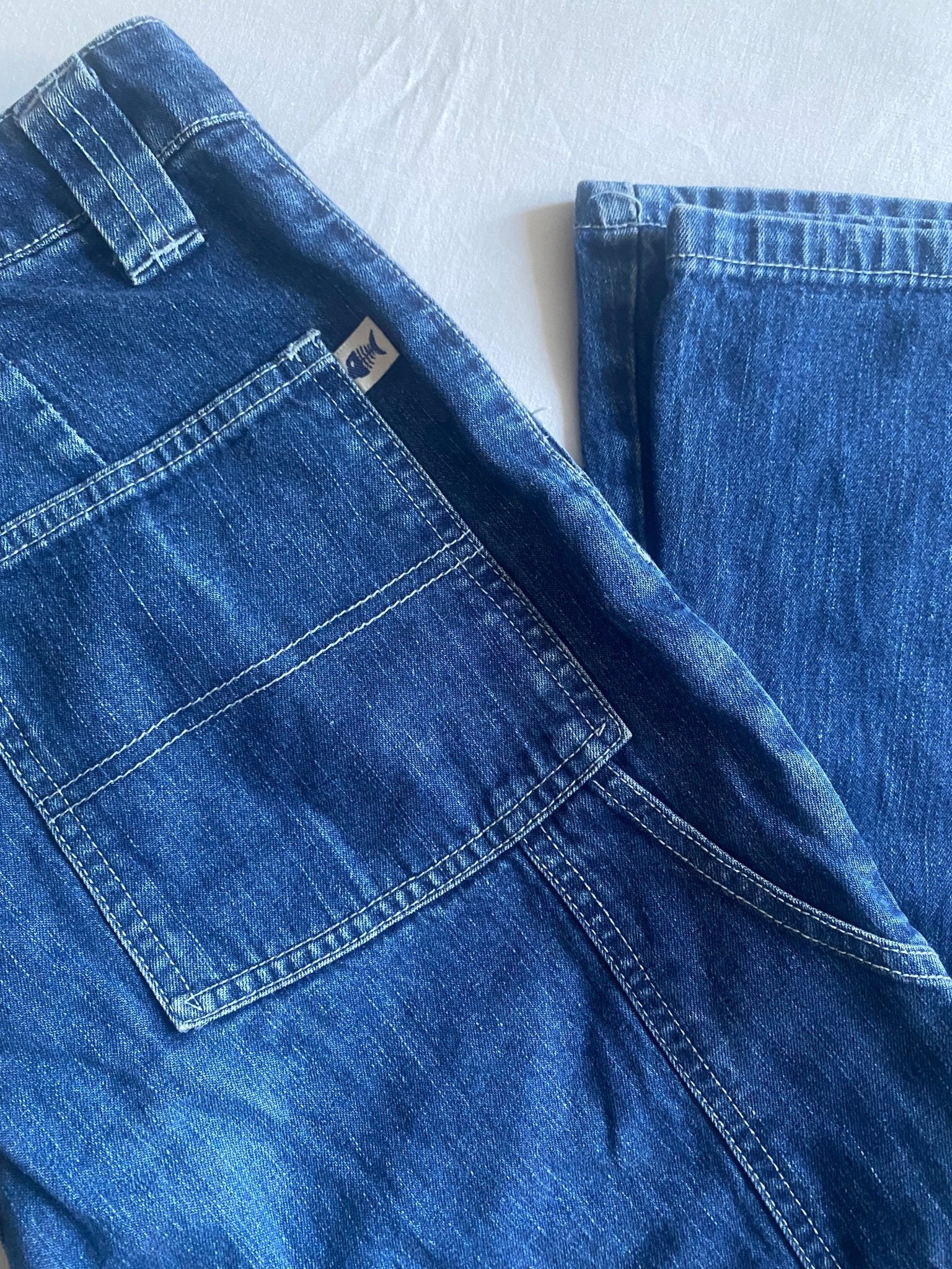 Y2K Fishbone Flared Carpenter Jeans - anbracaminte