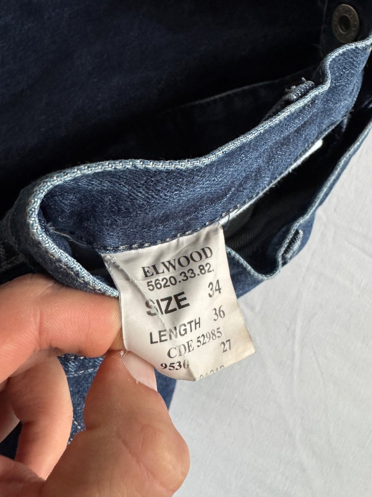 👖 Y2K G - Star Elwood Dark Wash Jeans – W34 x L36 - anbracaminte