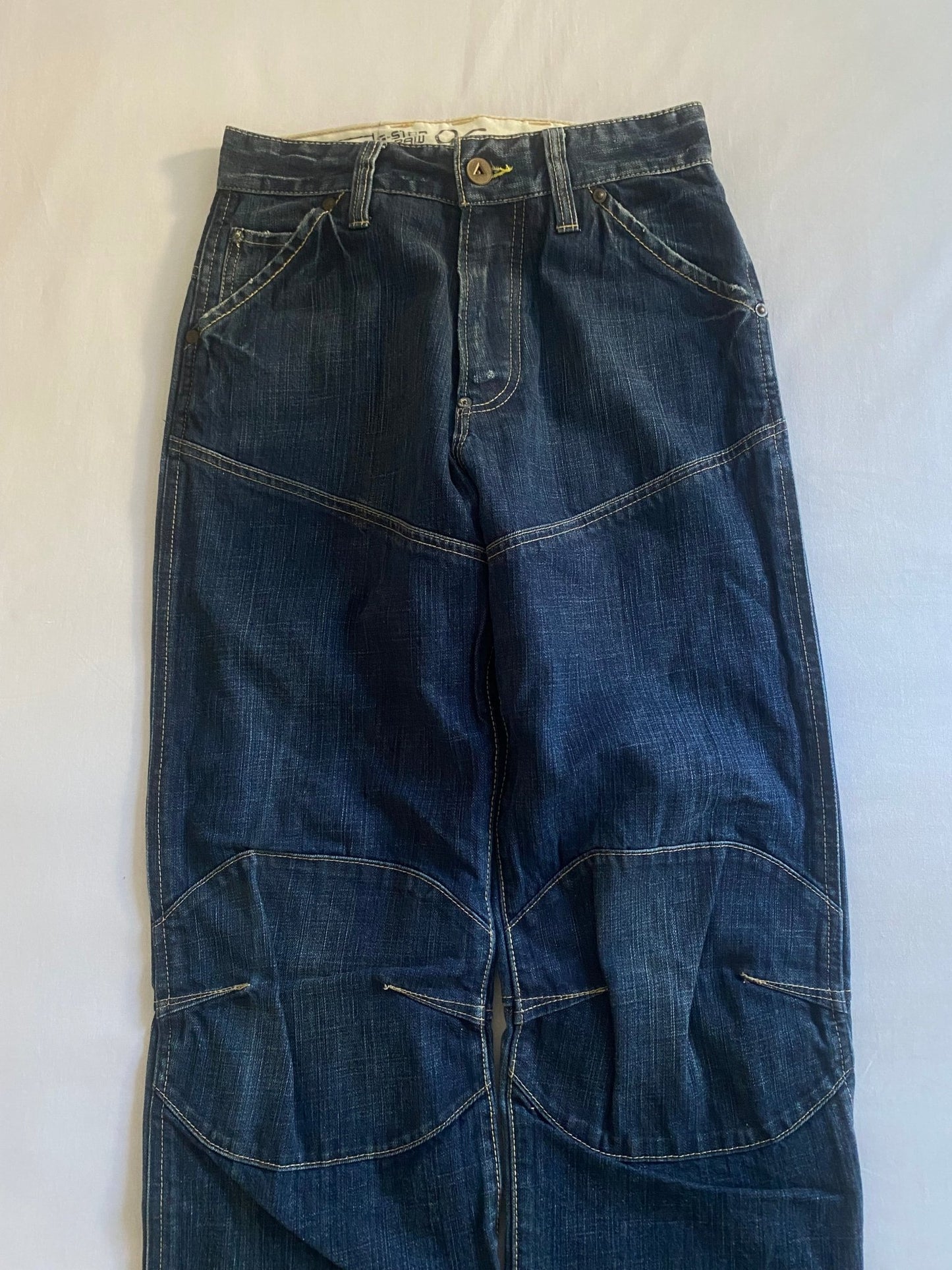 Y2K G Star Raw Elwood Buckle Back Jeans - anbracaminte