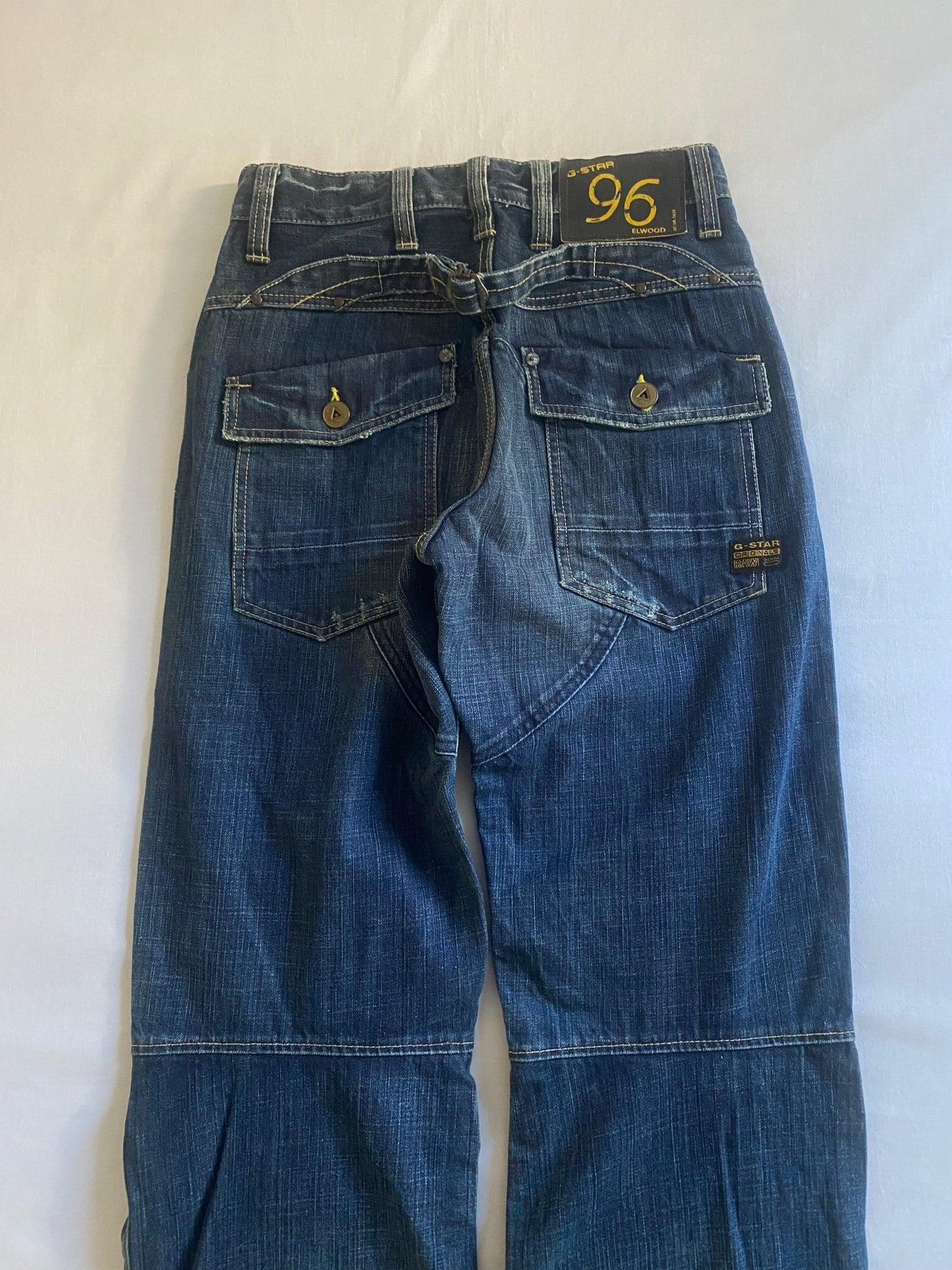 Y2K G Star Raw Elwood Buckle Back Jeans - anbracaminte