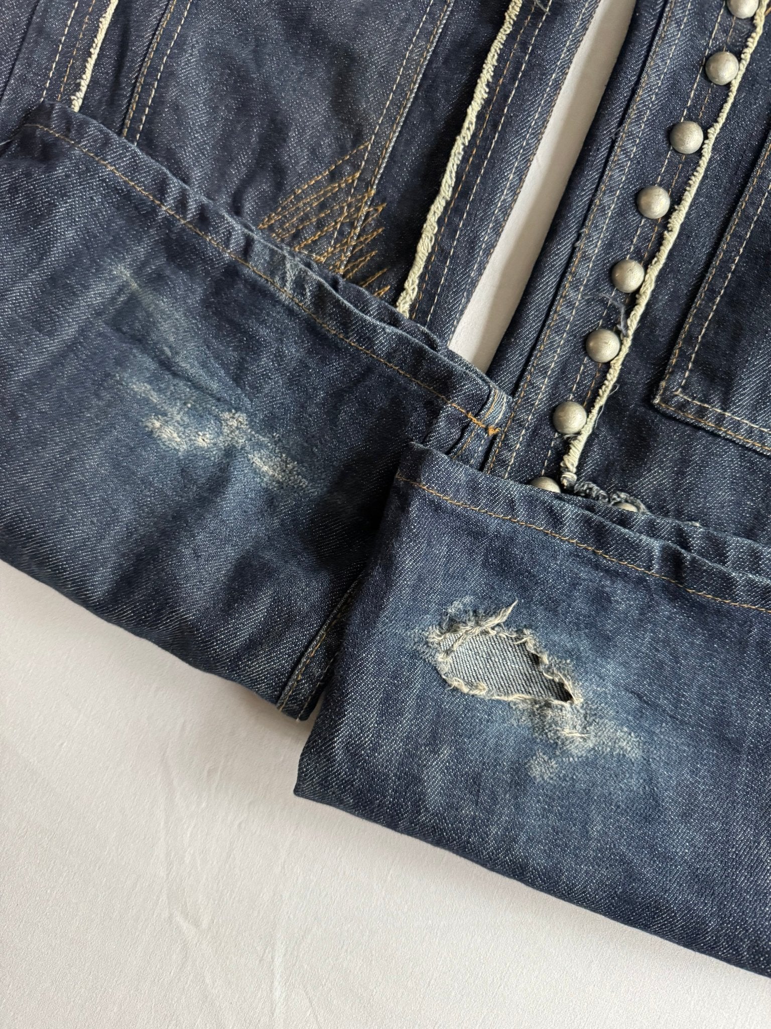 🐚 Y2K Jeans Baggy cu Imprimeu și Detalii – W32 L34 - anbracaminte