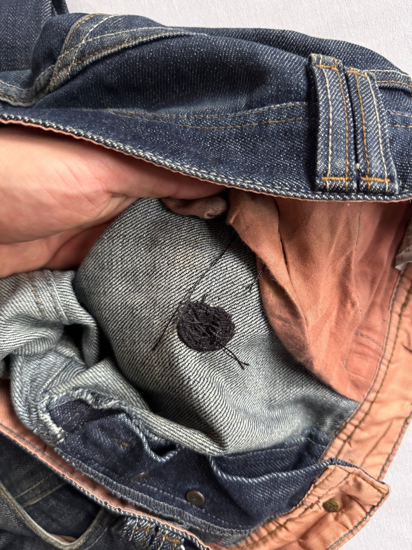 🐚 Y2K Jeans Baggy cu Imprimeu și Detalii – W32 L34 - anbracaminte