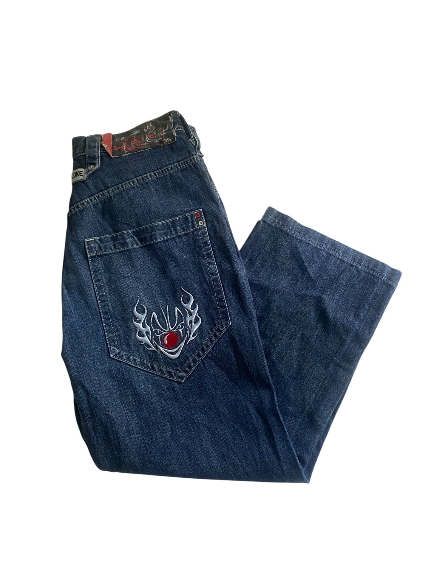 👖 Y2K “JOK Is Not a Joke” by Energie Baggy Jeans - anbracaminte