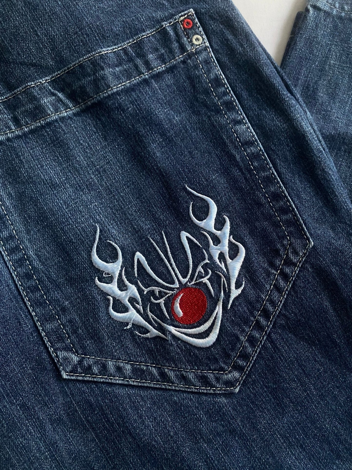 👖 Y2K “JOK Is Not a Joke” by Energie Baggy Jeans - anbracaminte
