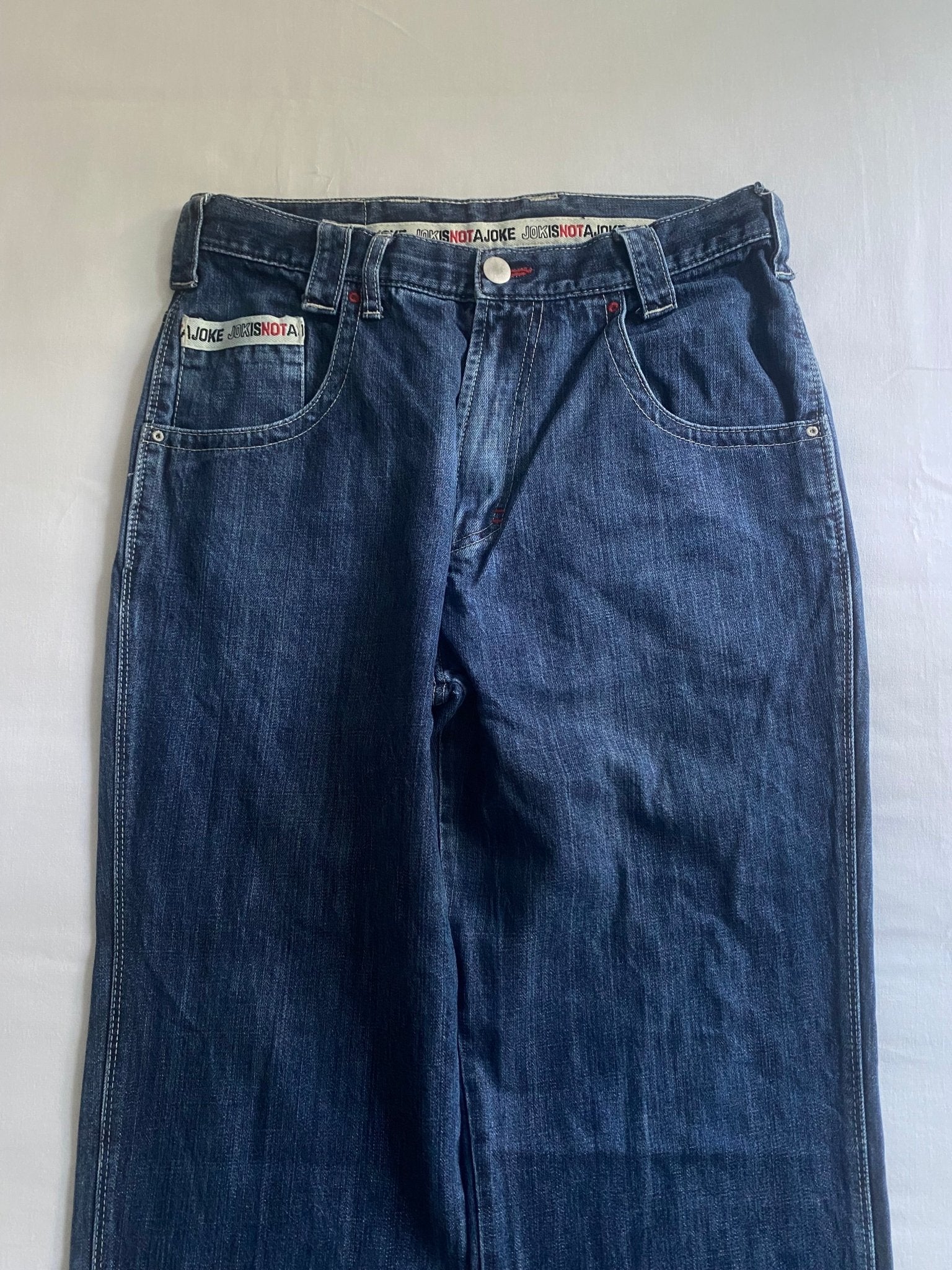👖 Y2K “JOK Is Not a Joke” by Energie Baggy Jeans - anbracaminte