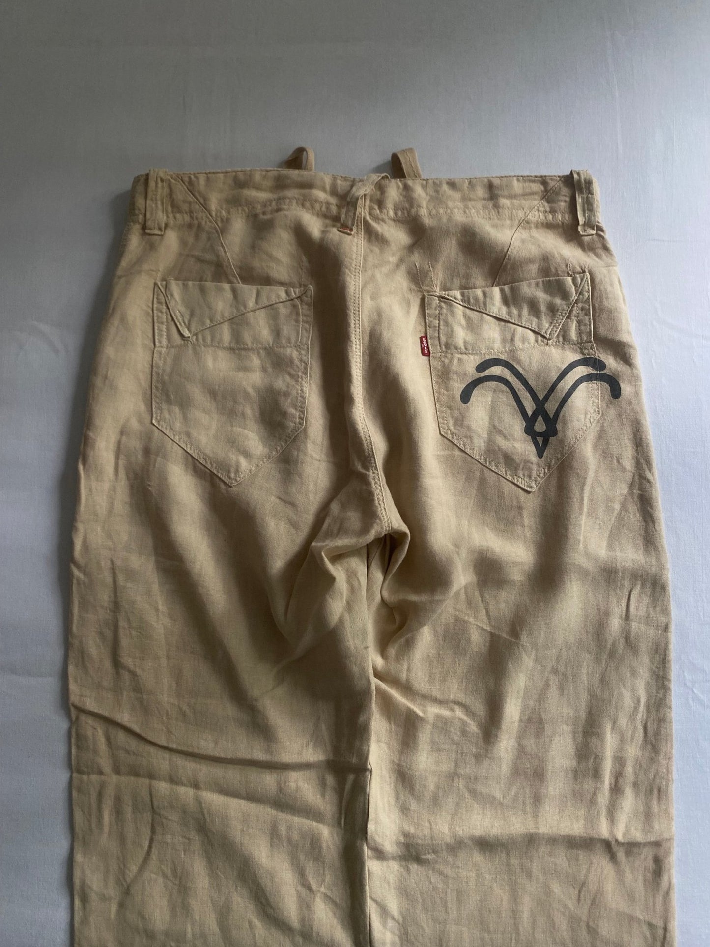 👖 Y2K Levi’s Cream Linen Baggy Pants - anbracaminte