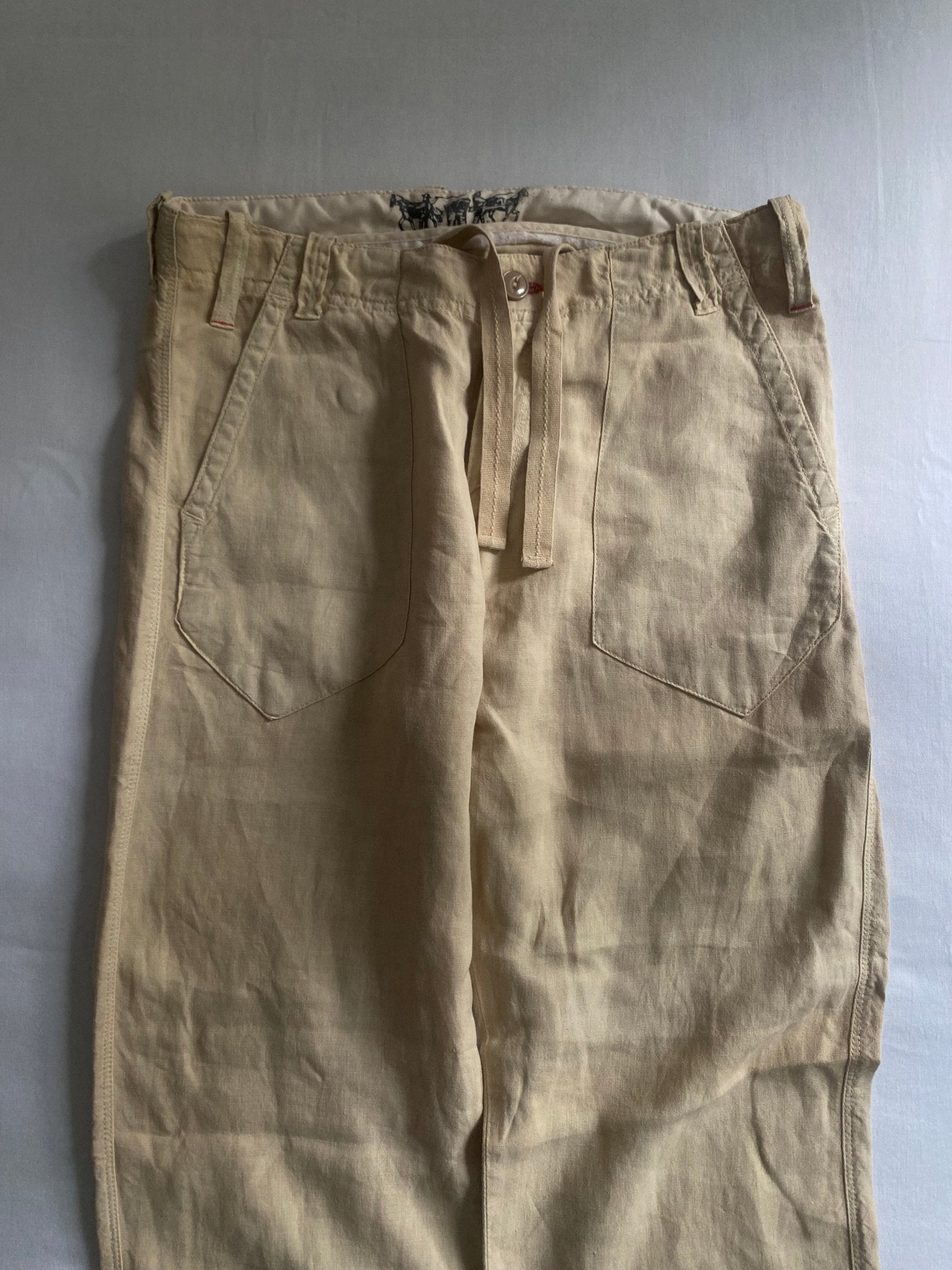 👖 Y2K Levi’s Cream Linen Baggy Pants - anbracaminte