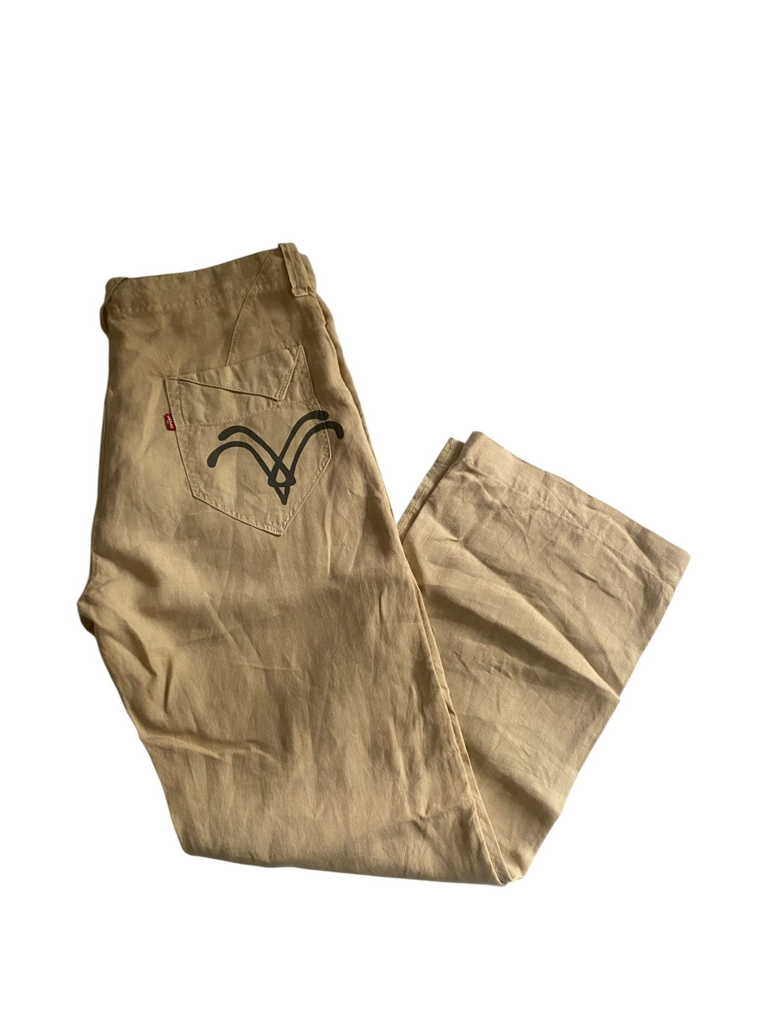 👖 Y2K Levi’s Cream Linen Baggy Pants - anbracaminte