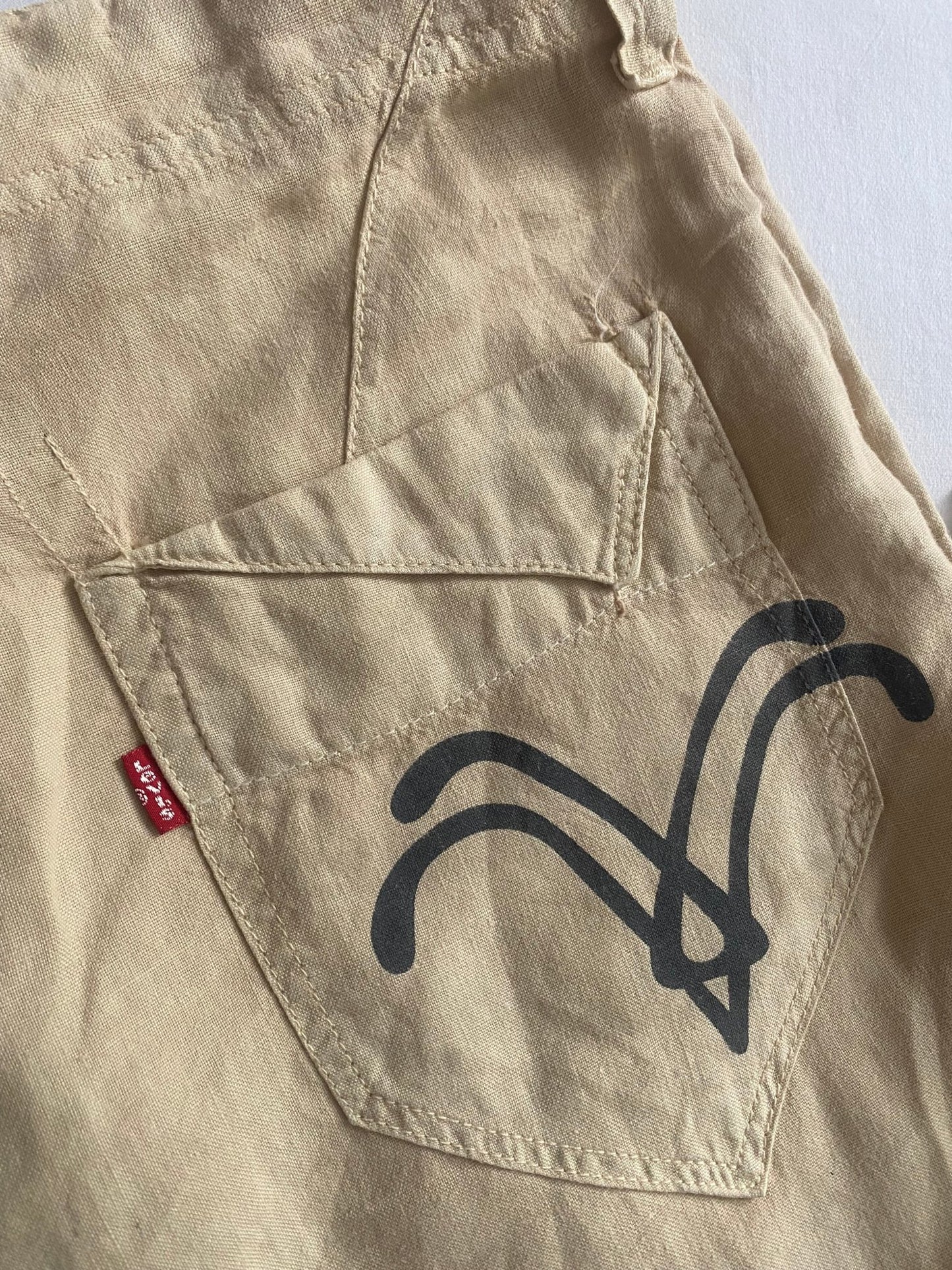 👖 Y2K Levi’s Cream Linen Baggy Pants - anbracaminte