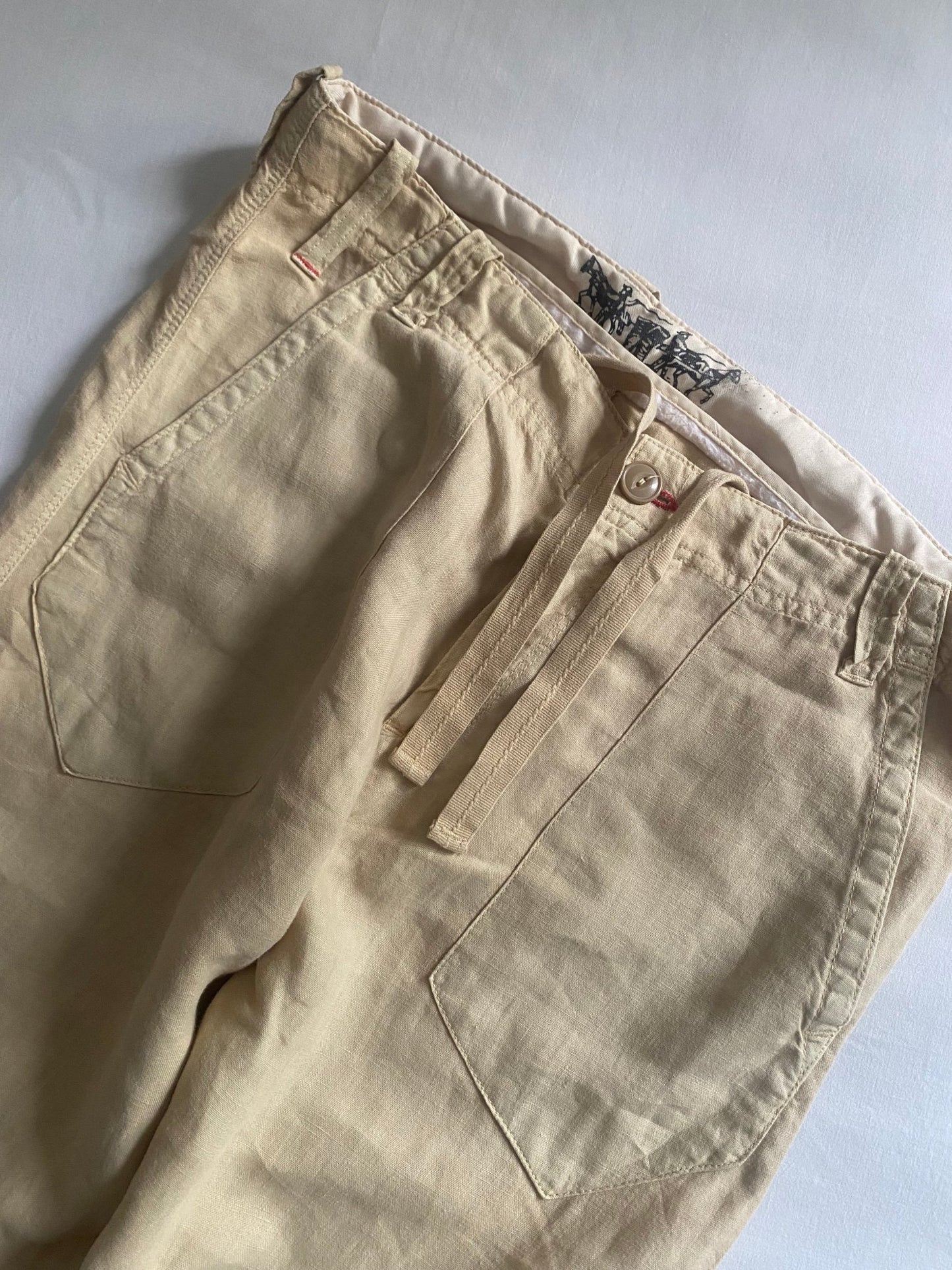 👖 Y2K Levi’s Cream Linen Baggy Pants - anbracaminte