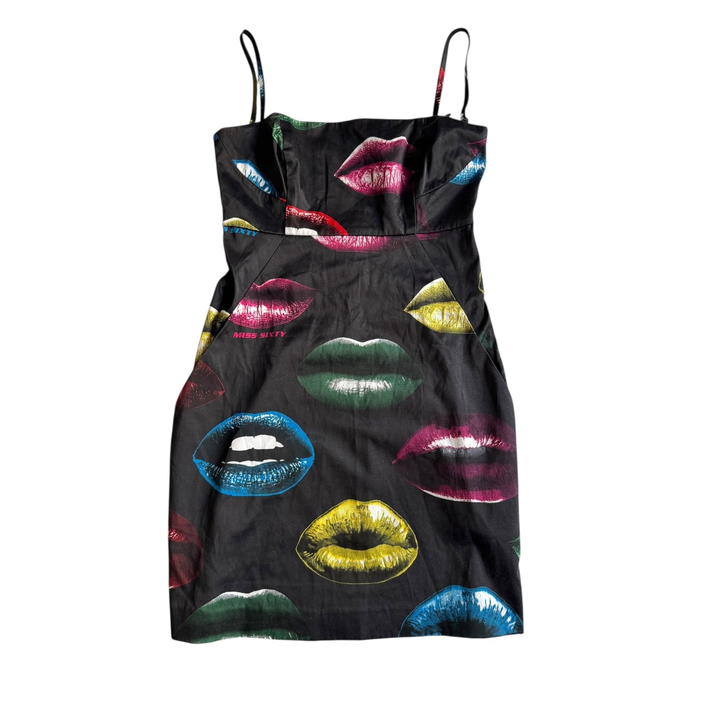 👄 Y2K Miss Sixty Rochie din Satin Printed – Mărime M - anbracaminte