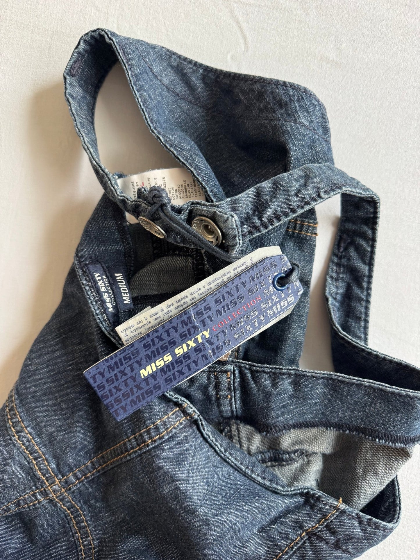 👖 Y2K Miss Sixty Salopetă Din Denim – Mărime M - anbracaminte