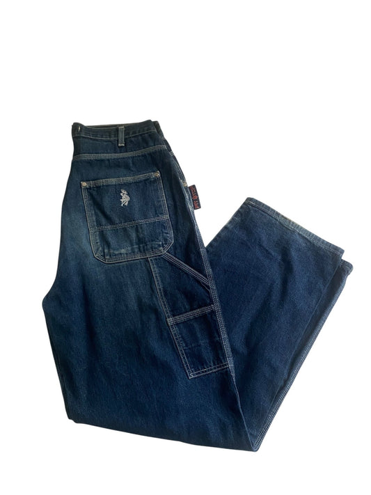 👖 Y2K Pit Stop Brand Baggy Carpenter Jeans - anbracaminte