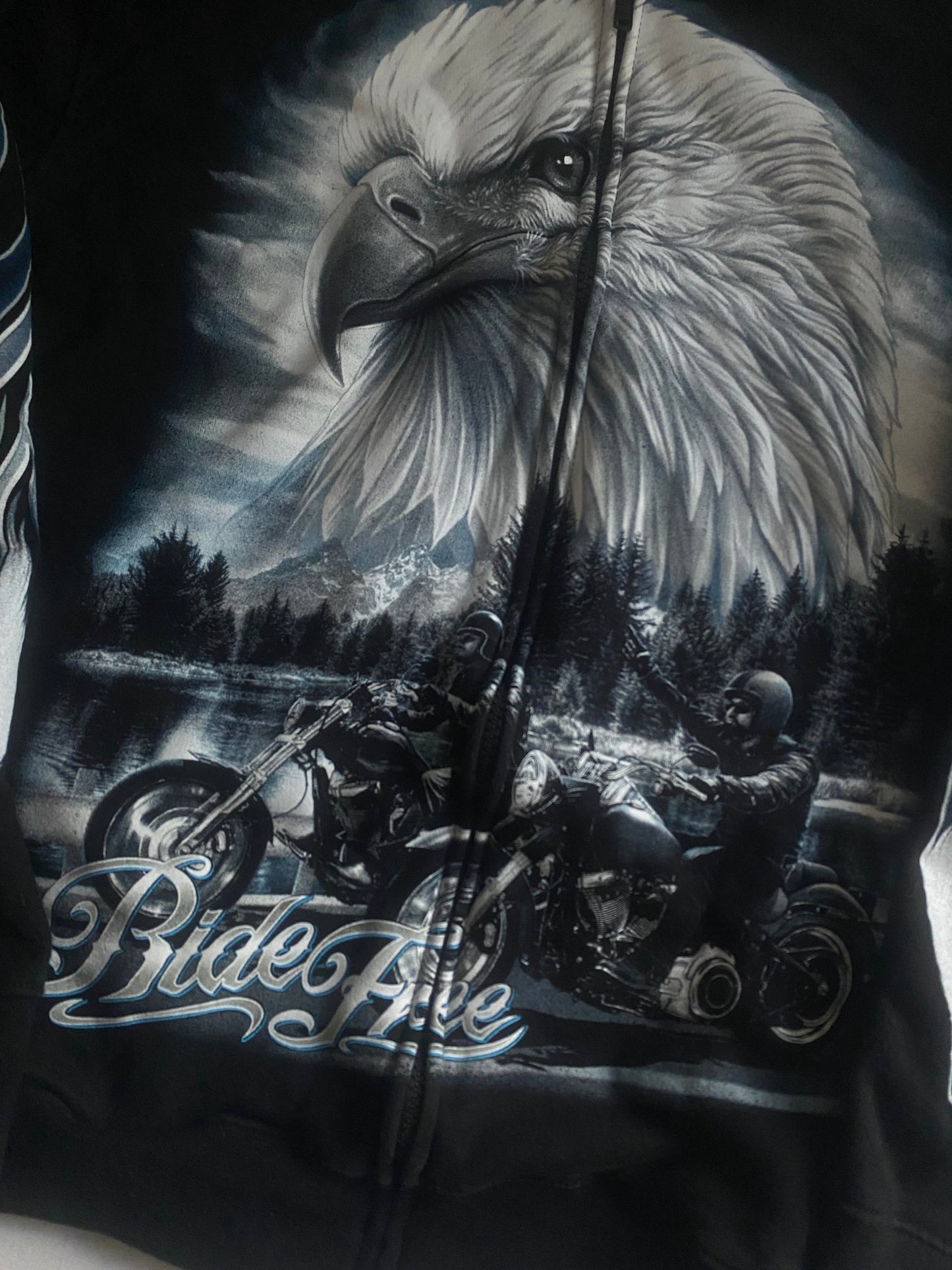 Y2K Printed Biker Hoodie - anbracaminte
