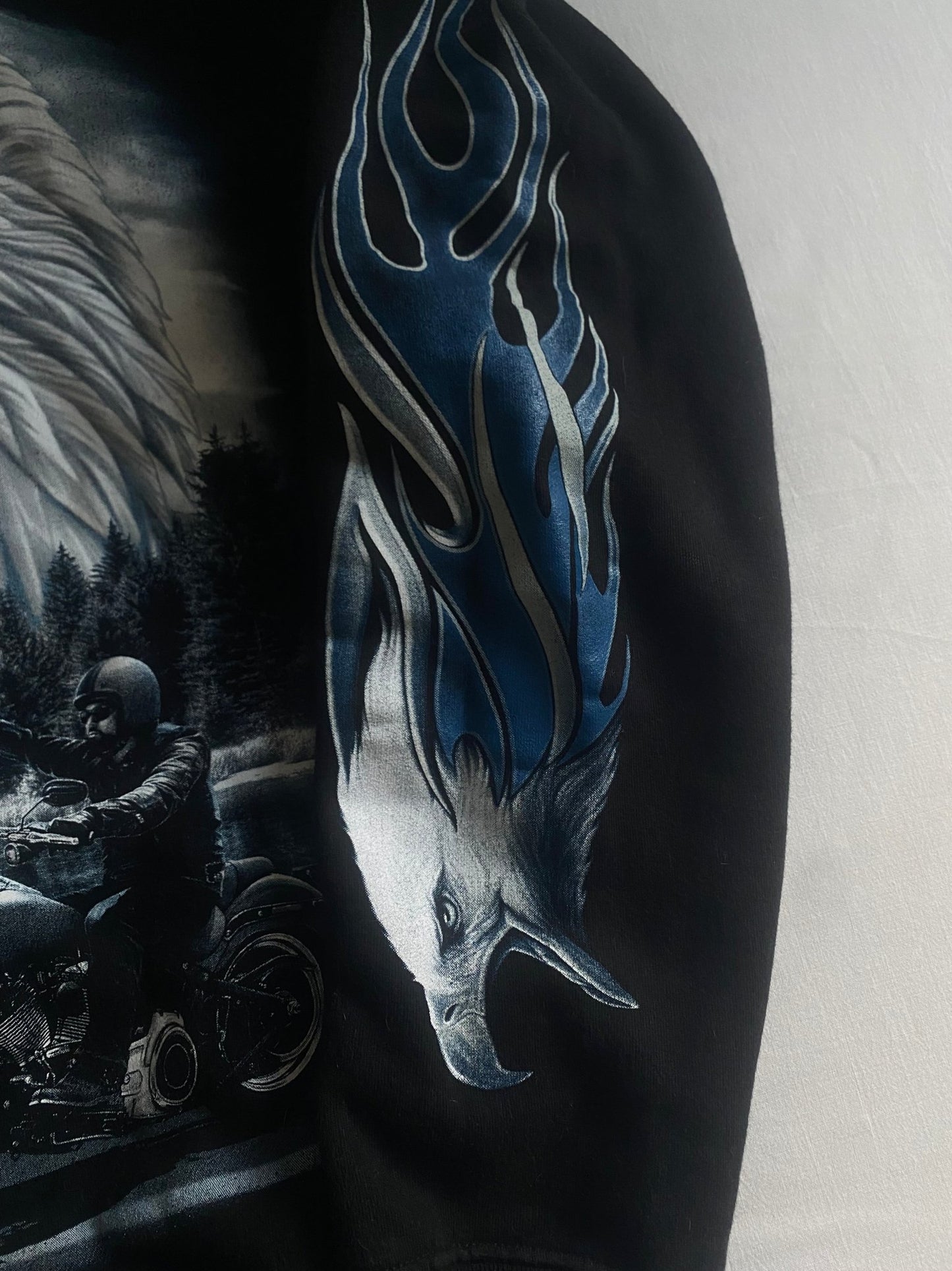 Y2K Printed Biker Hoodie - anbracaminte