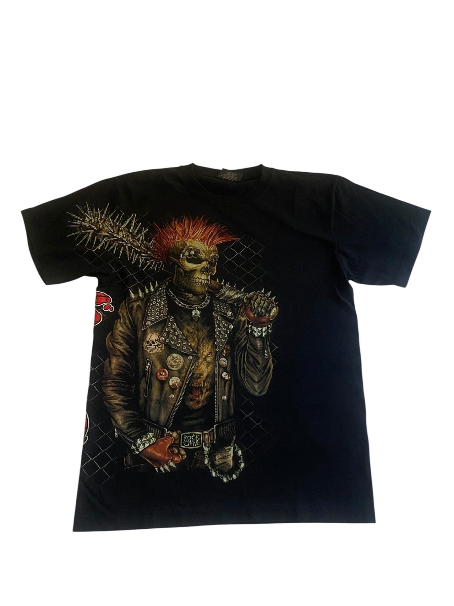 Y2K Punk's Not Dead Studded Graphic Tee - anbracaminte