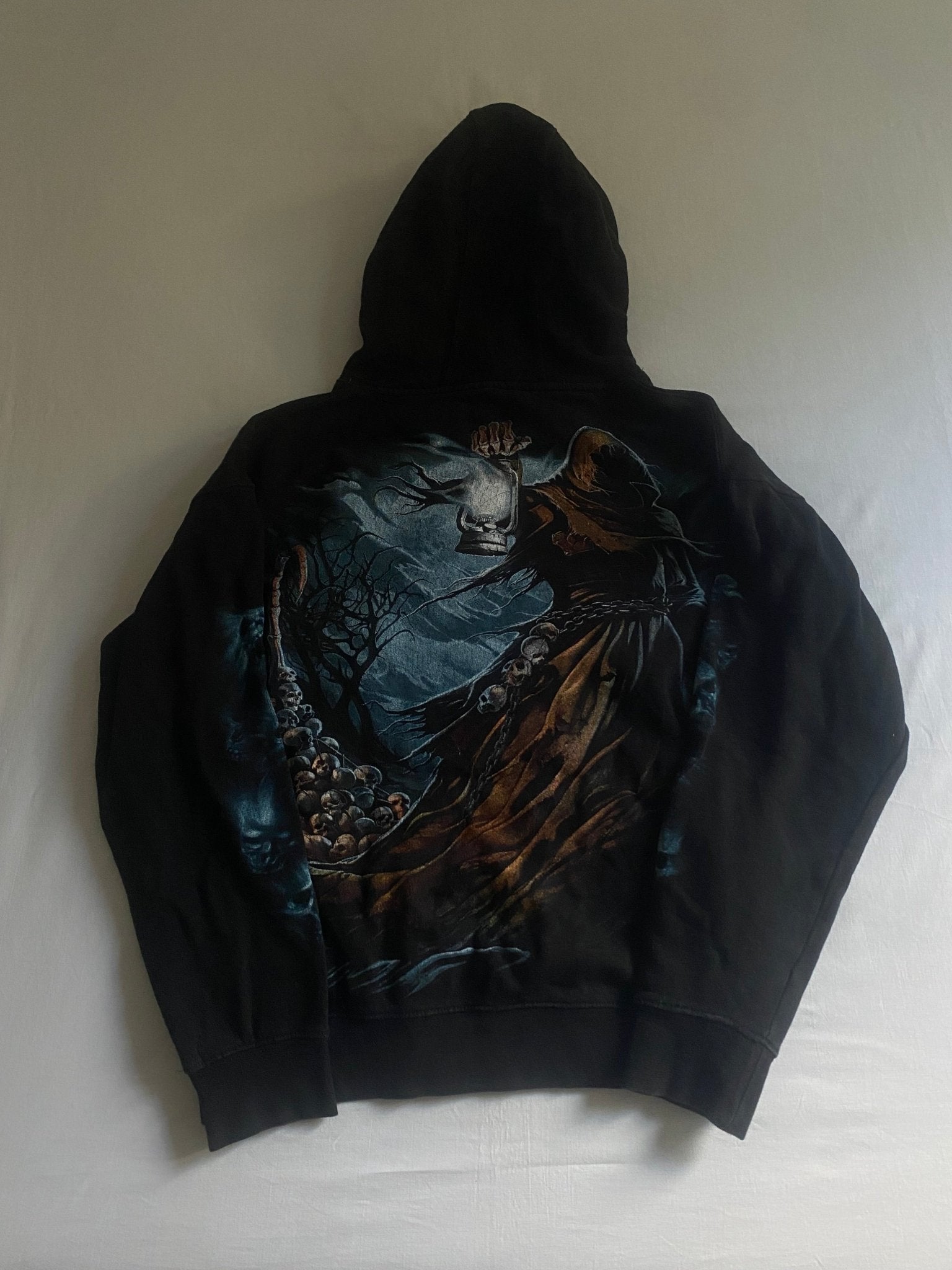 Y2K Skull Printed Hoodie - anbracaminte