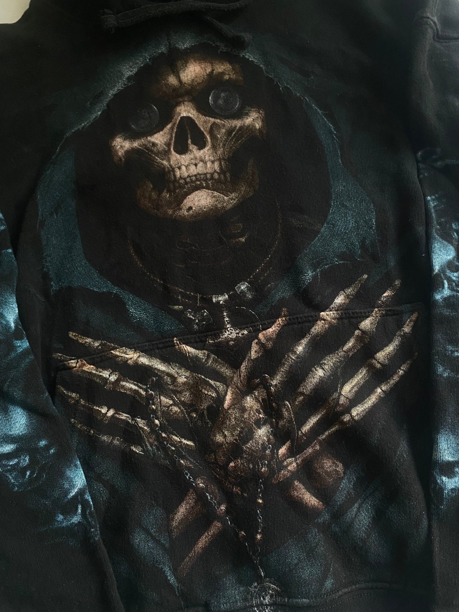 Y2K Skull Printed Hoodie - anbracaminte